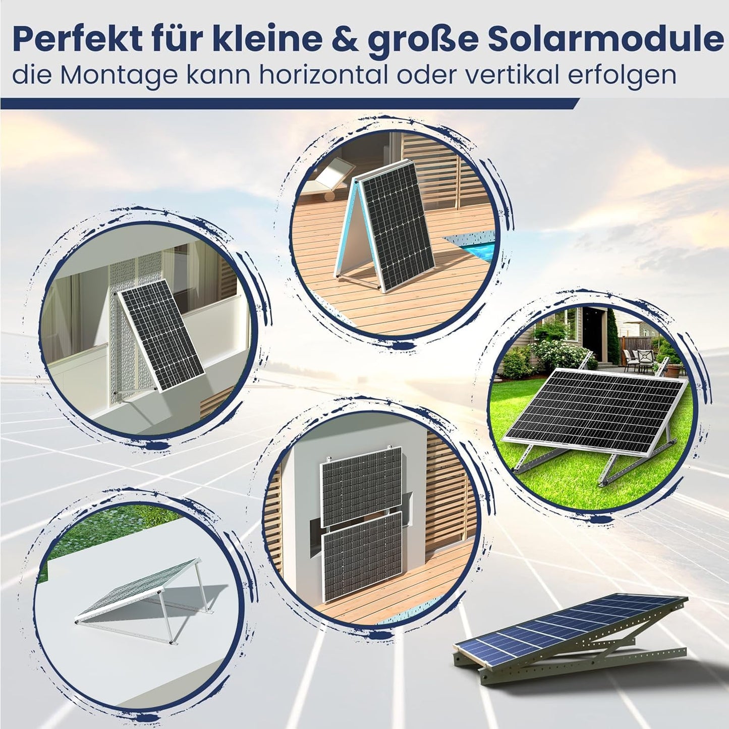 2 Paare Solarmodul-Halterung für Flachdach, (2 Paar ) 45 Zoll Solarmodul Halterung