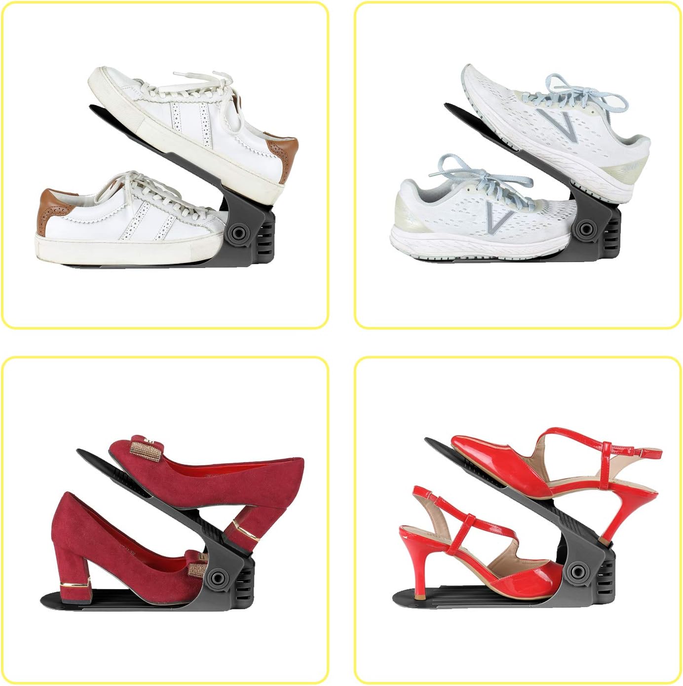 Verstellbarer Schuhregal-Organizer (30 Stück), 30 Stück Schwarz