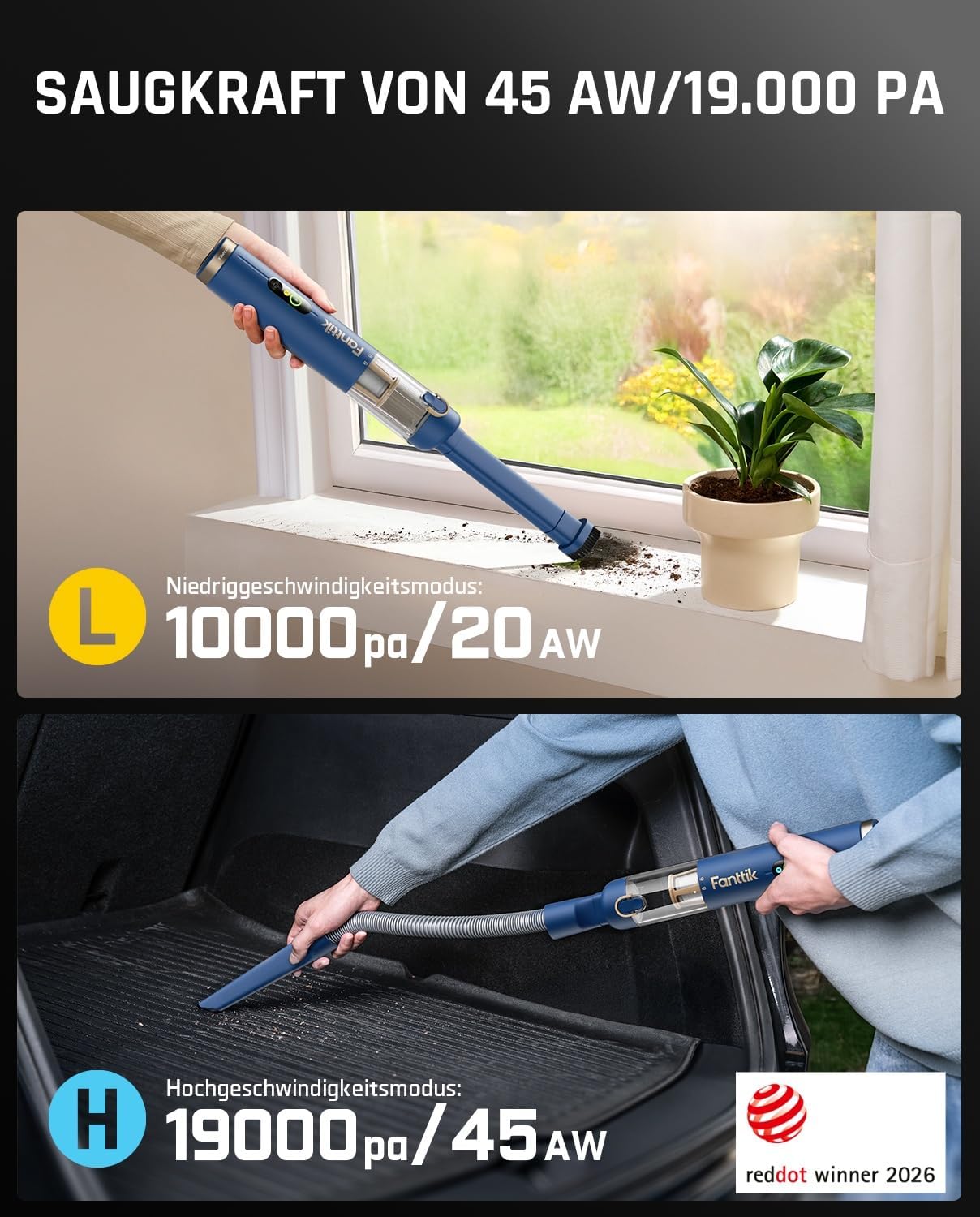 Slim V10 APEX Autostaubsauger, Blau