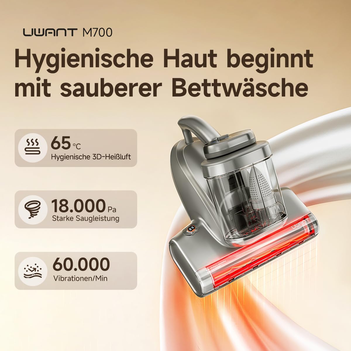 Milbensauger M700 mit Heissluft und UVC-Licht