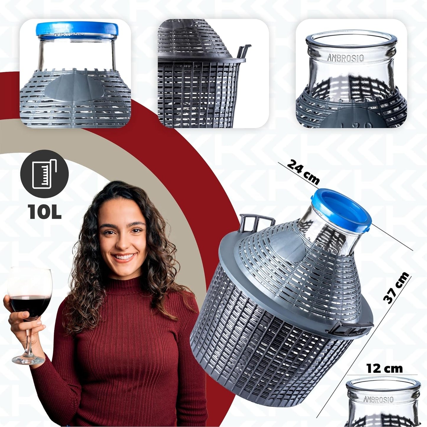 Fermentierballon mit Gärbehälter, 10L