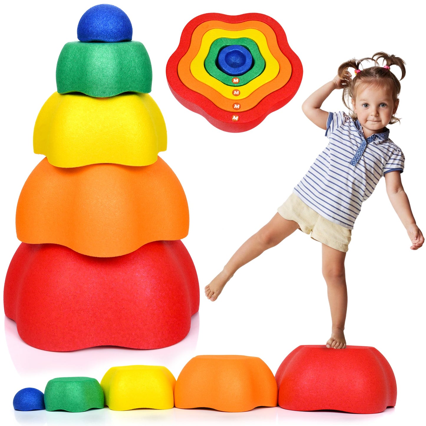 Balanciersteine für Kinder, regenbogen