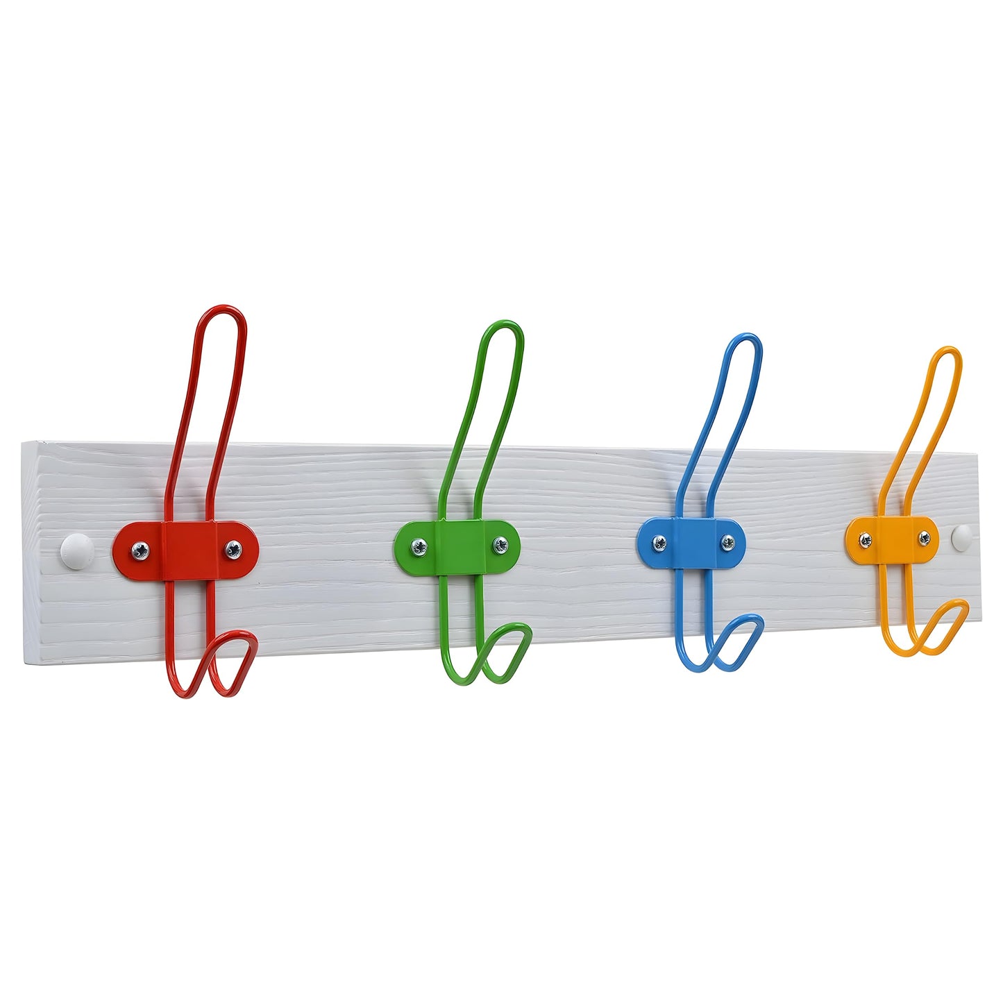 Kindergarderobe mit 4 Metallhaken, 1 Stück Mattweiß