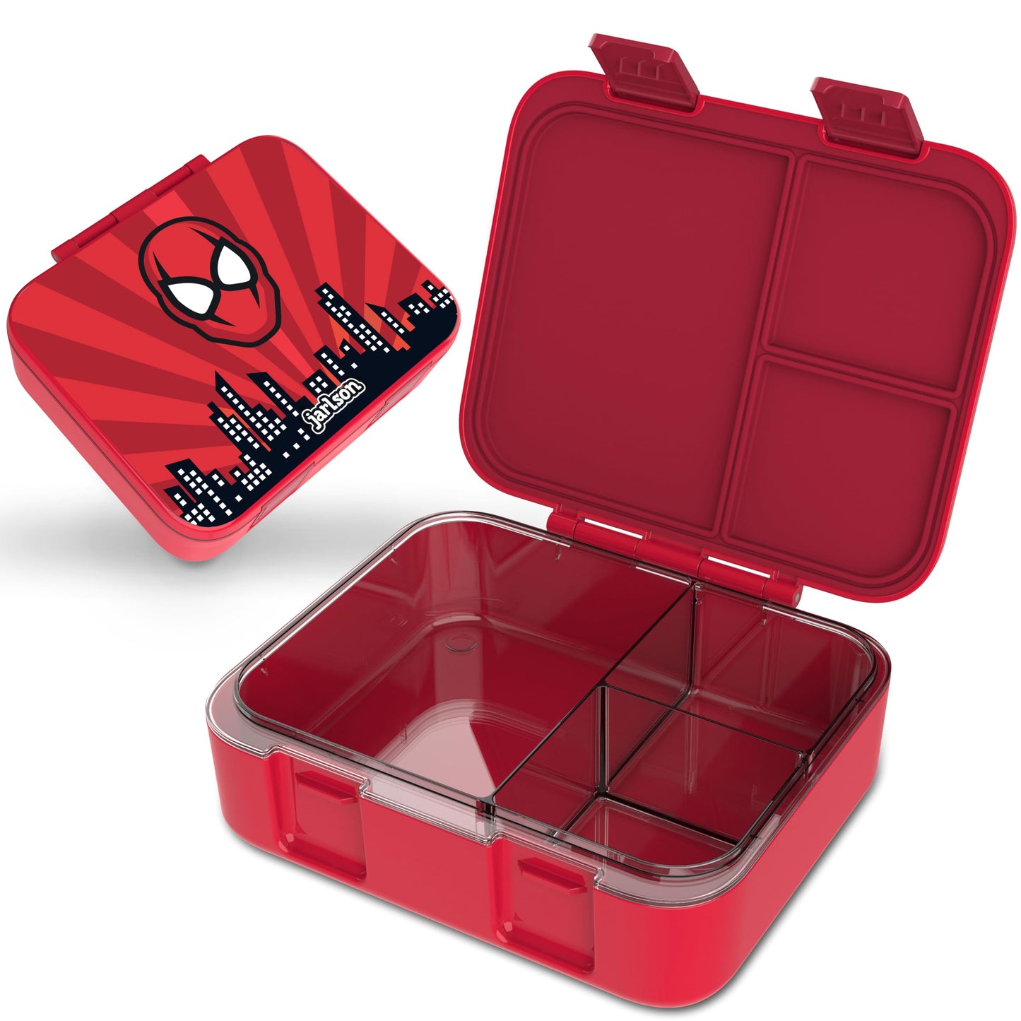 Kinder Bento Lunchbox mit Trennfächern, Superheld Rot