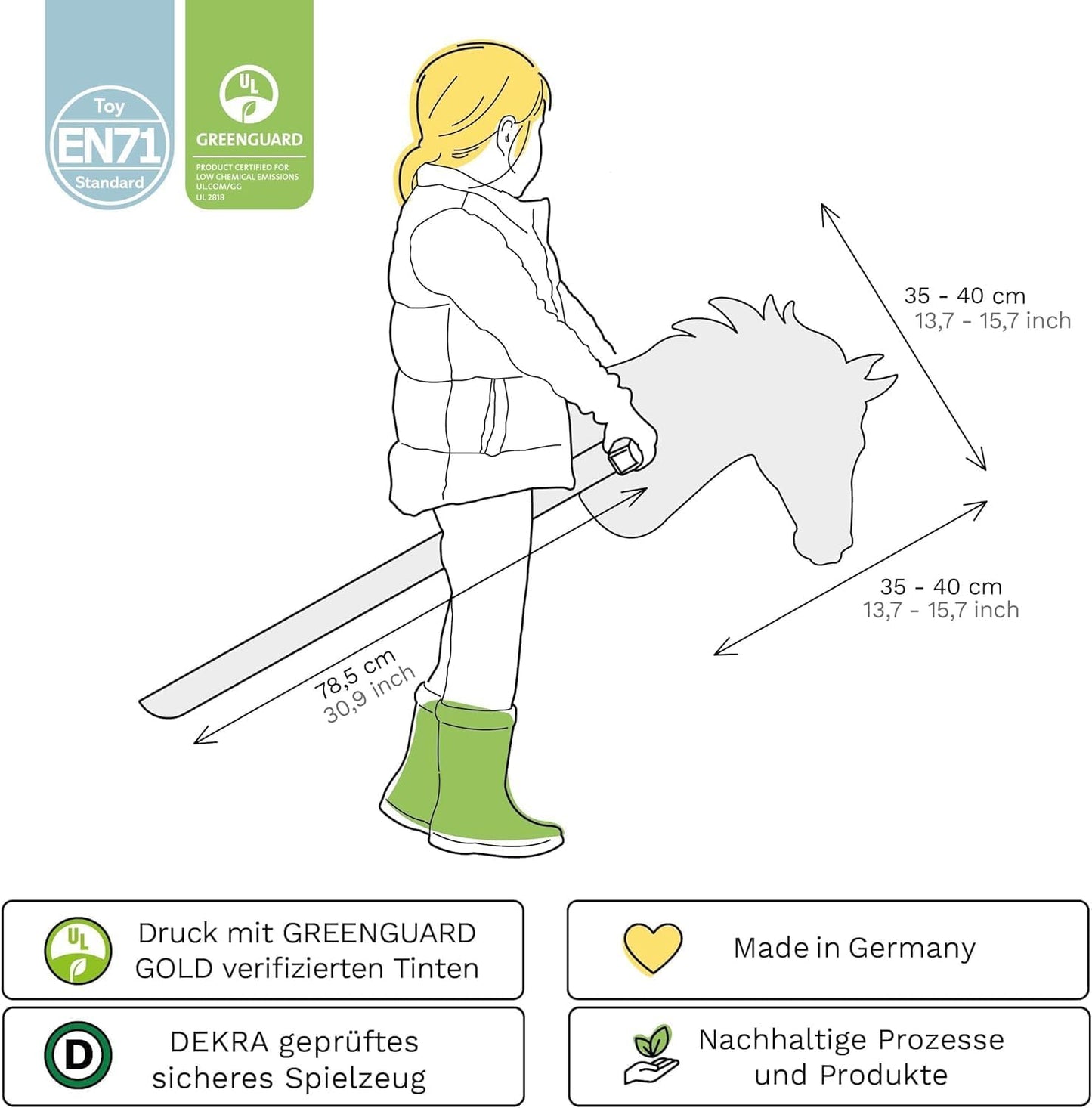 Steckenpferd Bastelset, Set Pferd Weiß Zum Bemalen/Bekleben