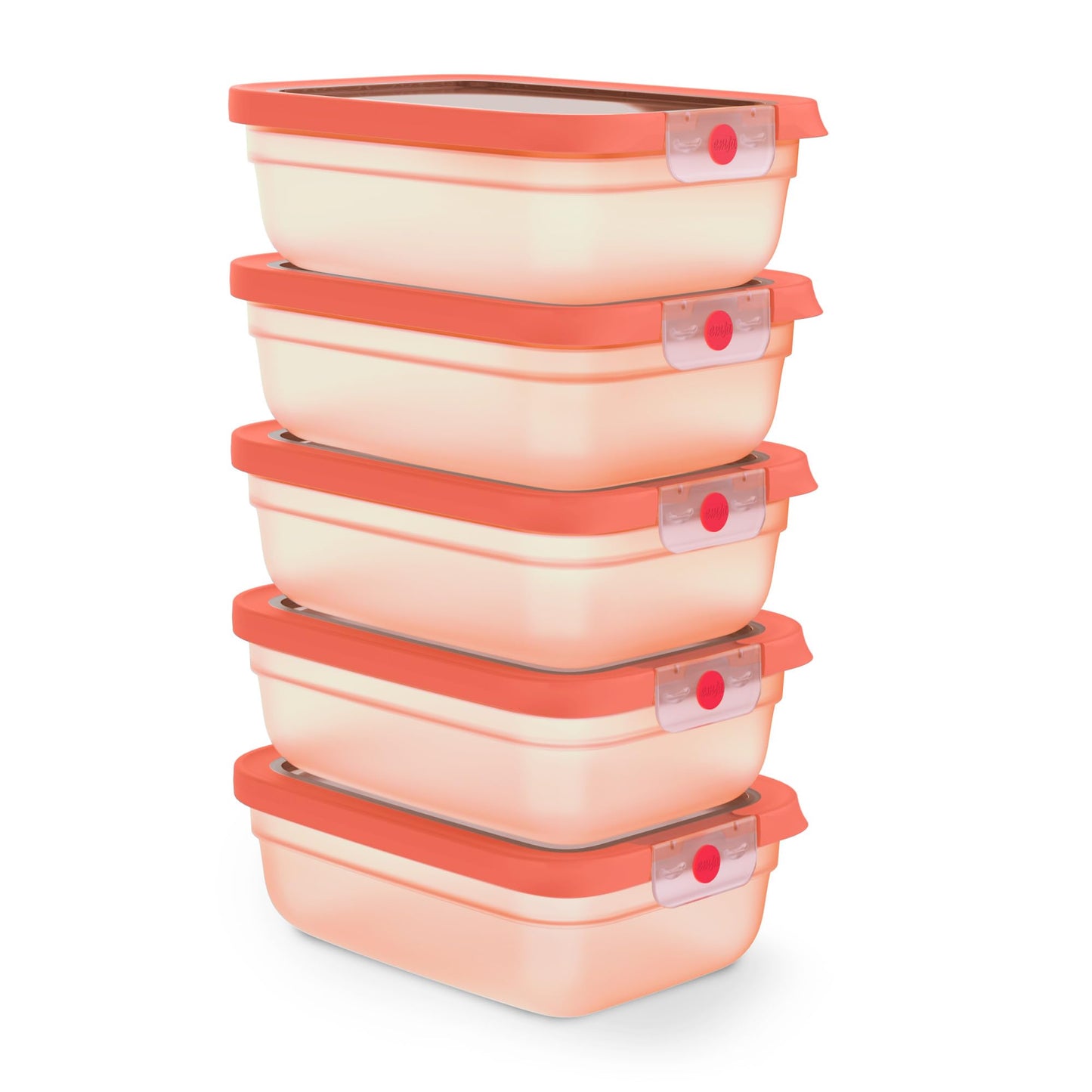 oneClick Frischhaltedosen, Set 5 (1,2L) Orange