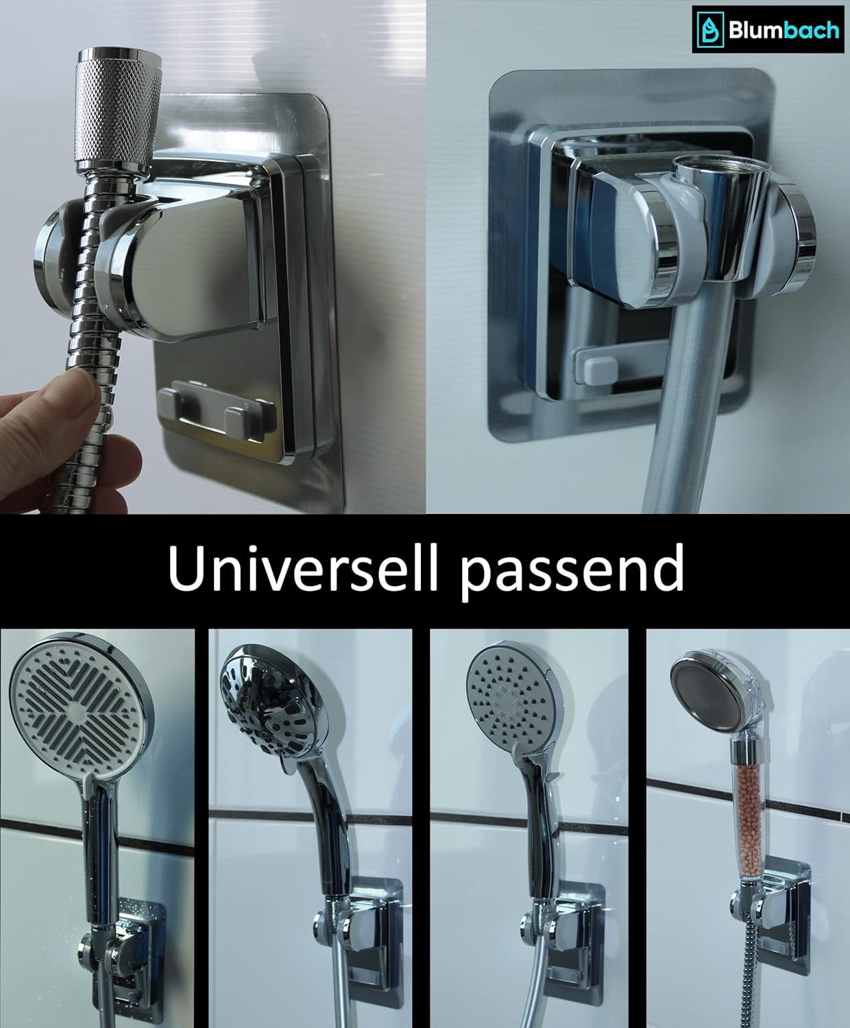 Duschkopfhalterung ohne Bohren, Chrom