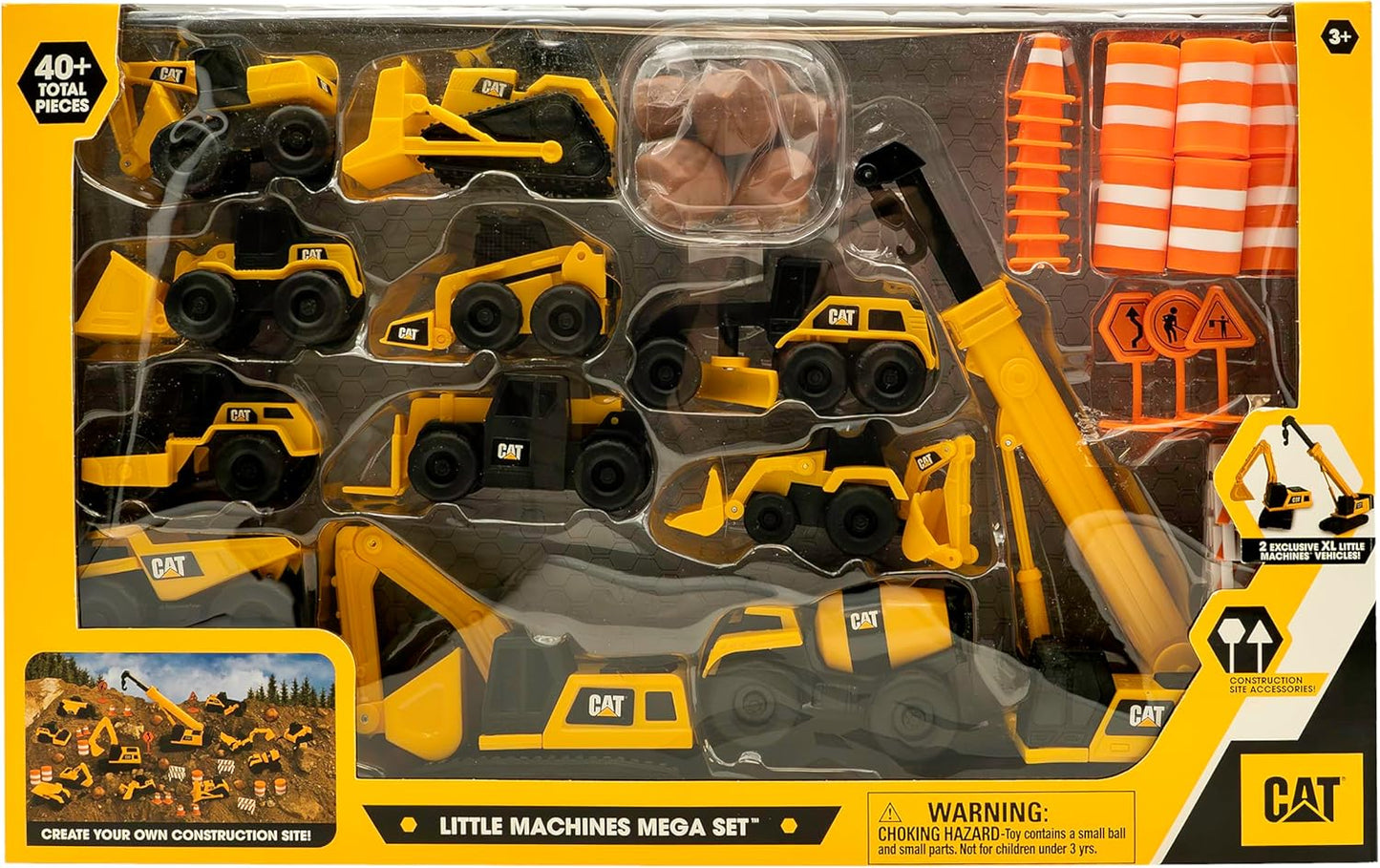 Kleine Baustellenmaschinen Mega-Set (40 Teile), Small Machines Megaset Yellow