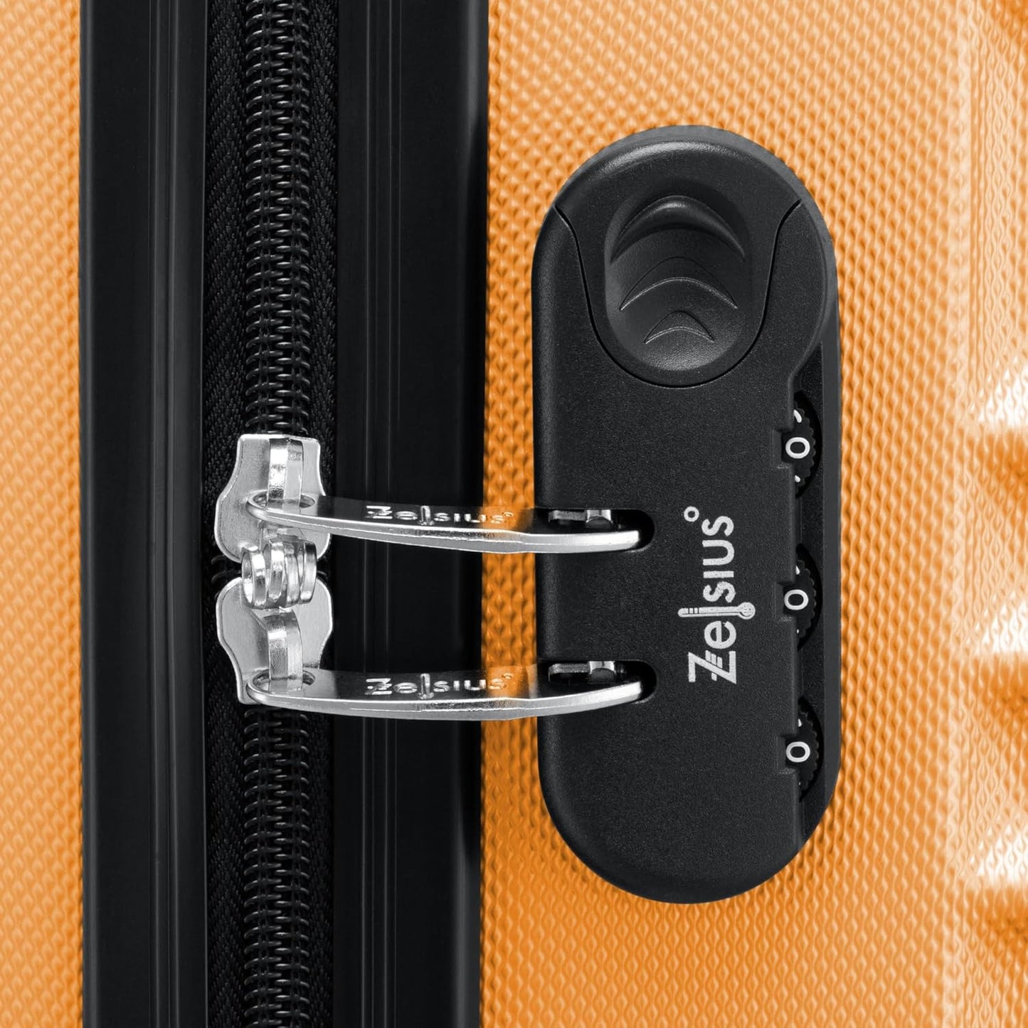 4-teiliges Hartschalenkoffer Set mit Zahlenschloss, Orange