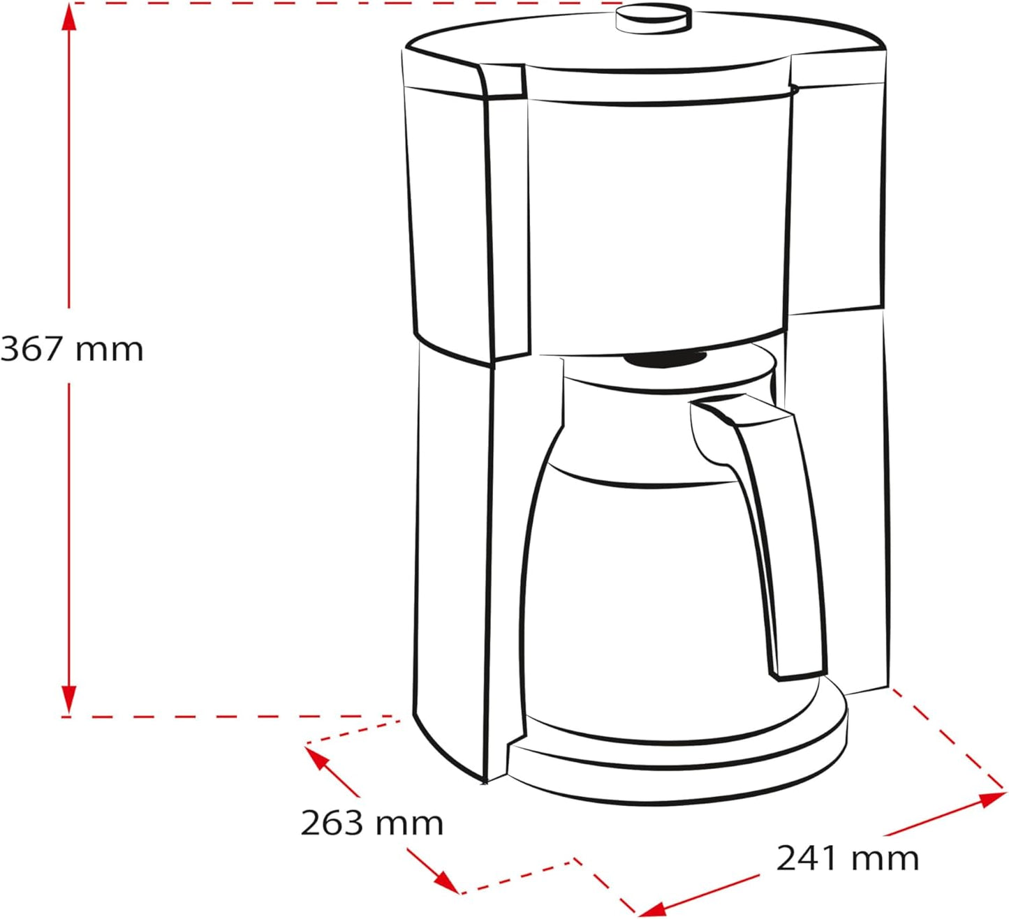 Filterkaffeemaschine Look V Therm Timer 1025-18 mit Timer und bruchsicherer Thermkanne, Schwarz|mit Thermkanne|Single