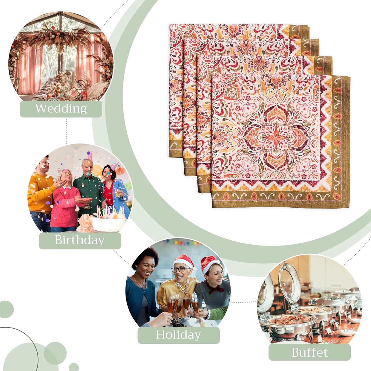 4er-Set Stoffservietten, 02 - Damask