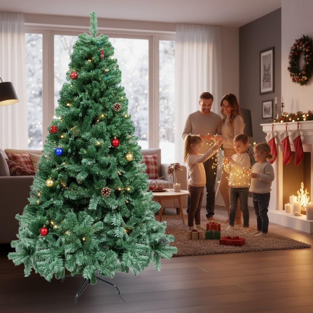 Künstlicher Weihnachtsbaum mit Metallständer, Grün 120 cm