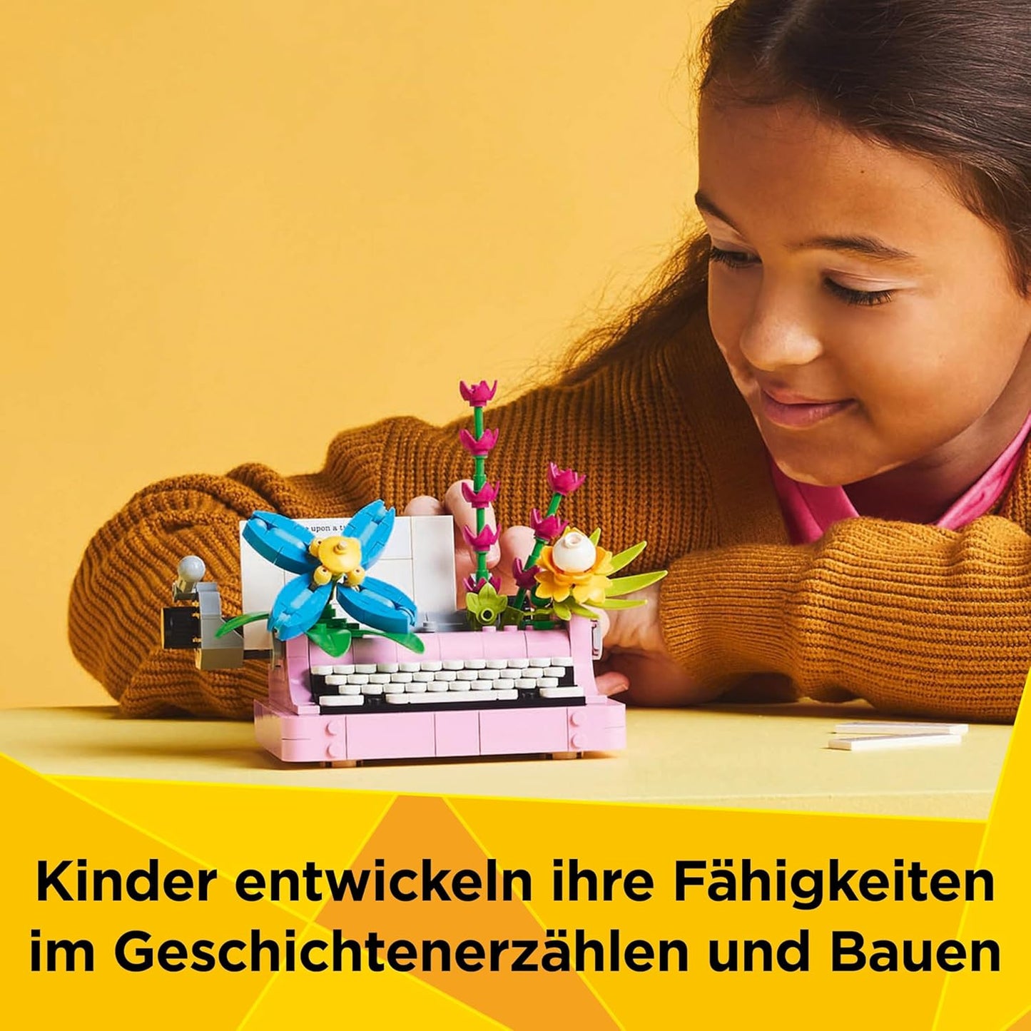 Schreibmaschine mit Blumen