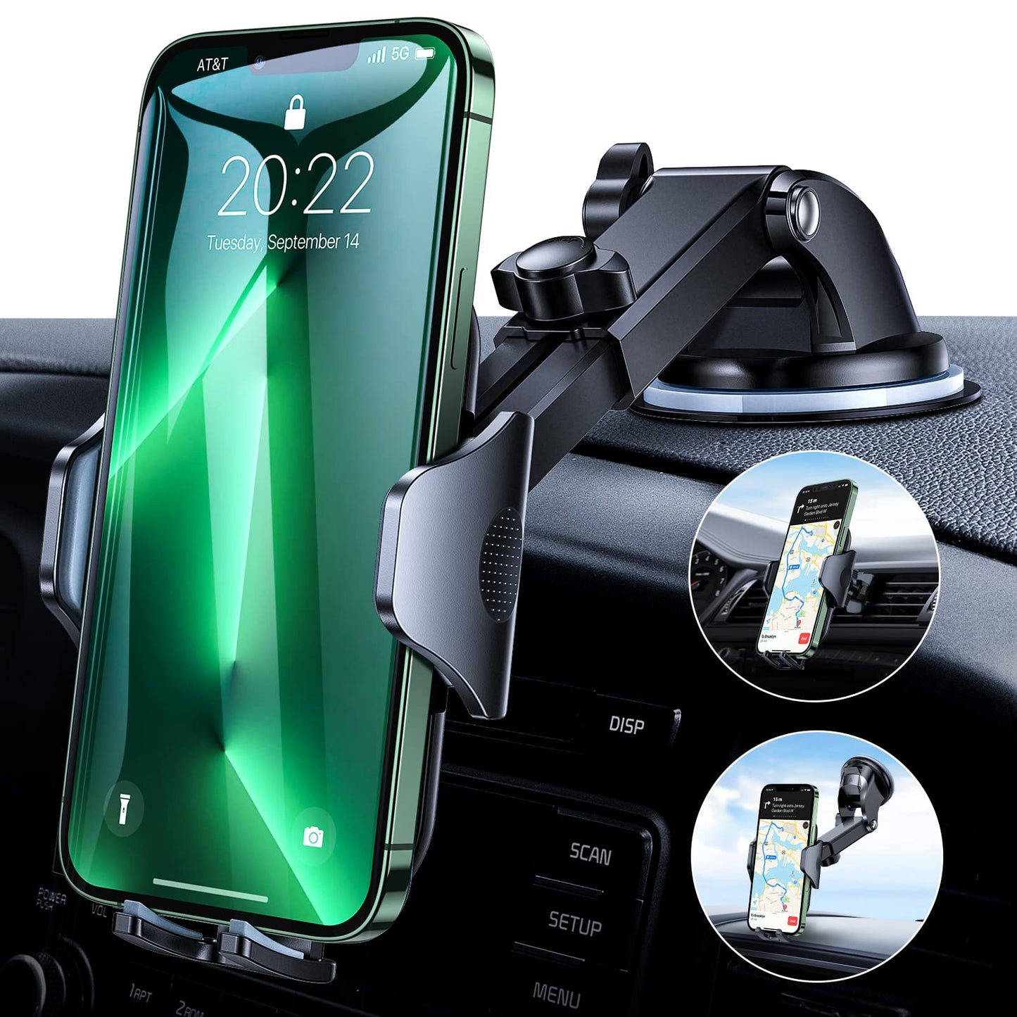 Universal Handyhalterung fürs Auto, Dunkel Schwarz