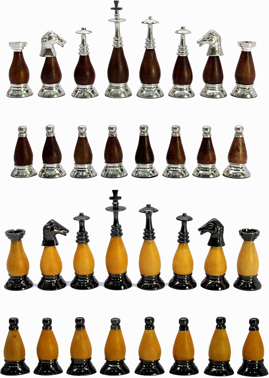 Sammleredition Schachfiguren, 3.5" Holz Messing