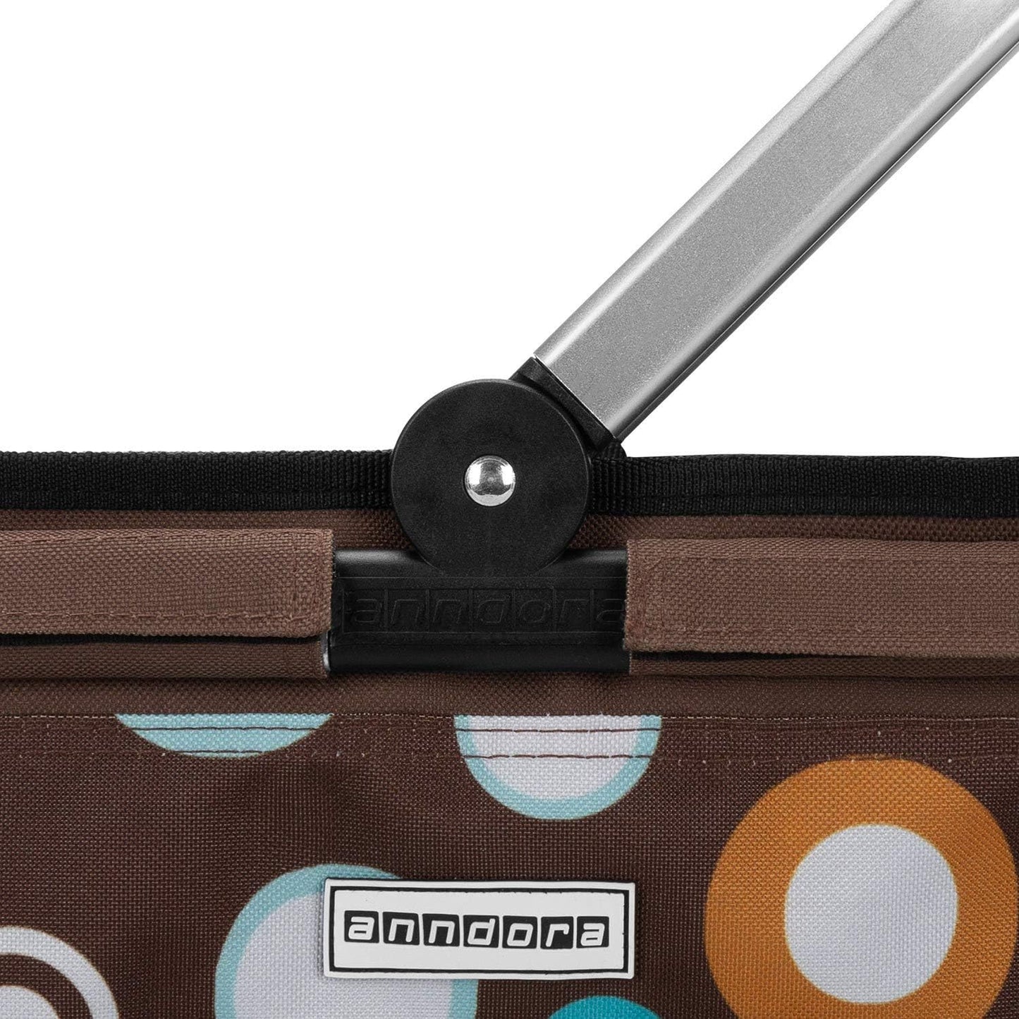 Einkaufskorb Retro, Braun Hellblau