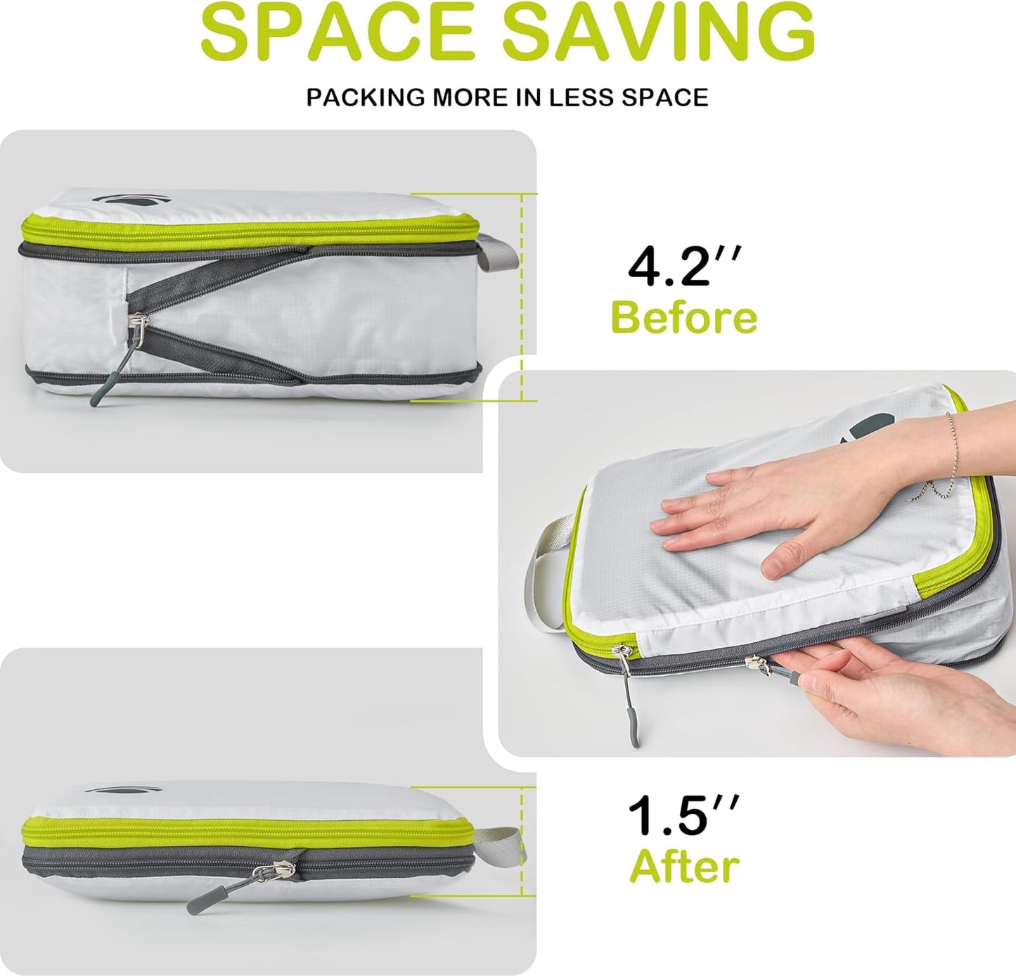 Kompression Kofferorganizer Set, 3PCS Weiss
