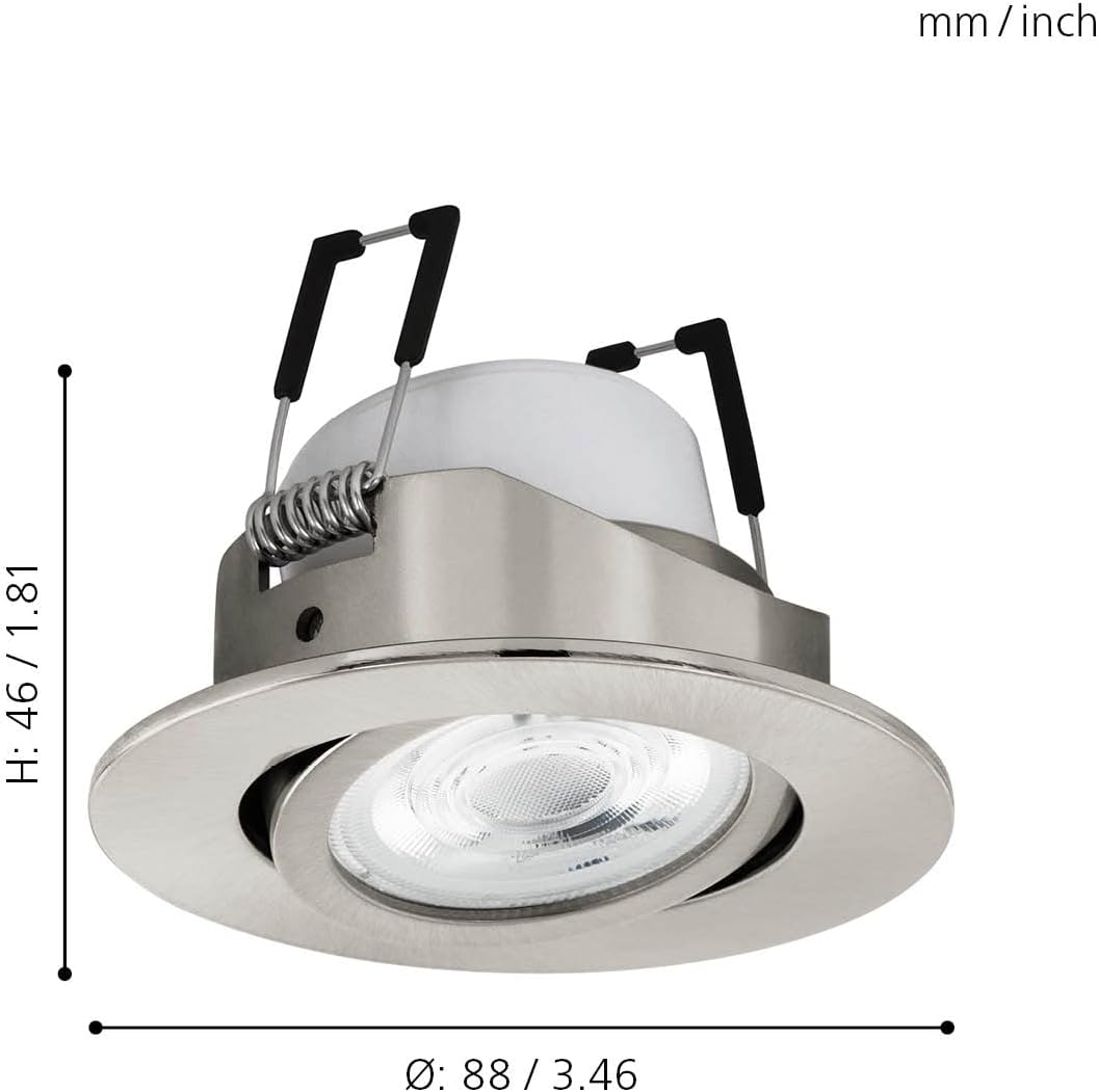 LED-Einbaustrahler Saliceto-Z, Ohne Fernbedienung Nickel-matt
