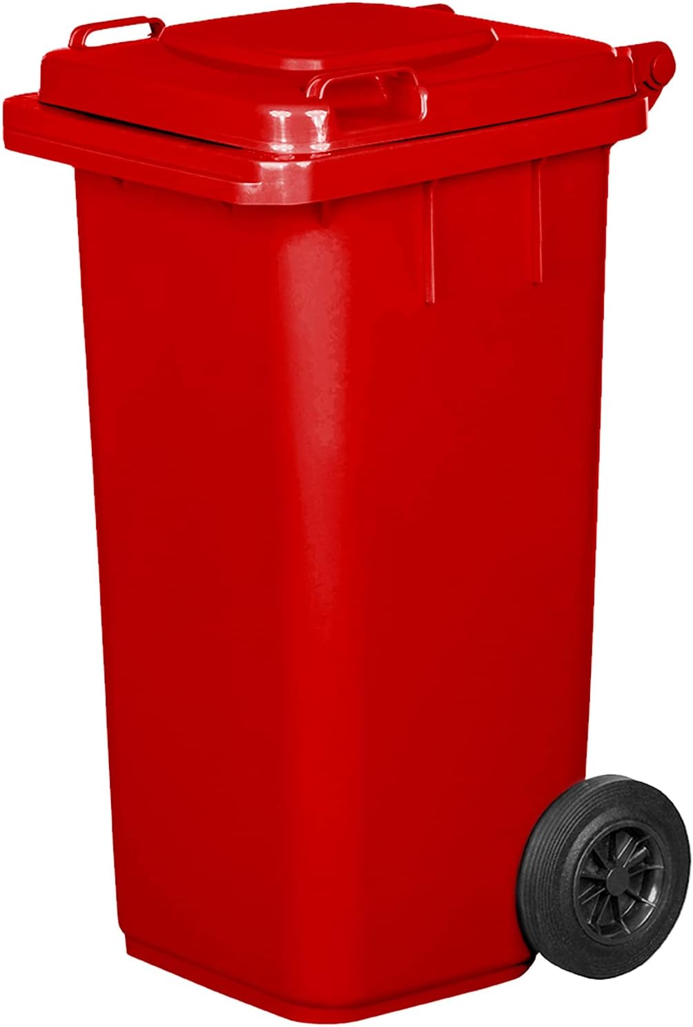 Mülleimer mit leisen Gummirädern, Rot/Grün