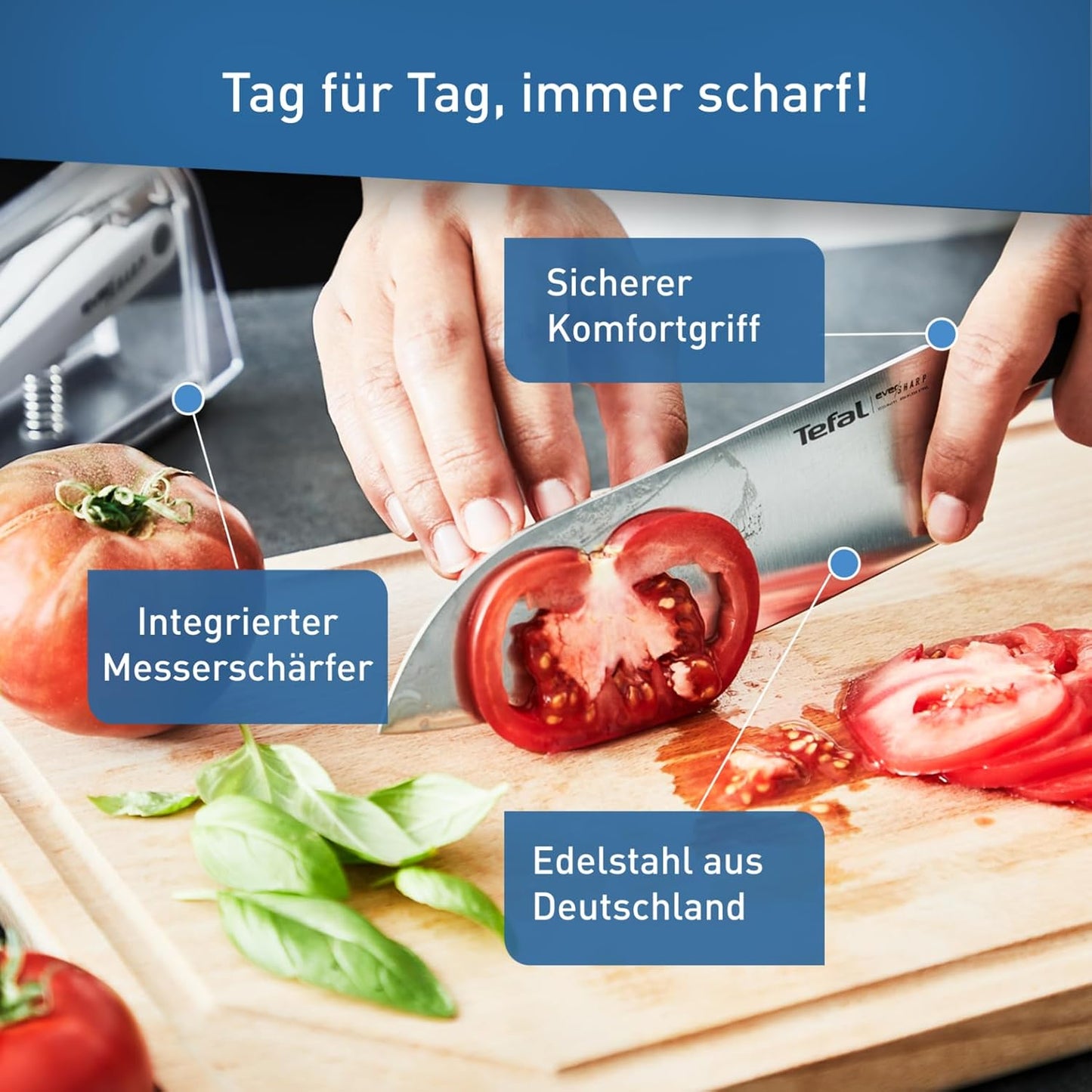 Eversharp - Santokumesser mit Schleifsystem, Eversharp Santokumesser + Messerschärfer