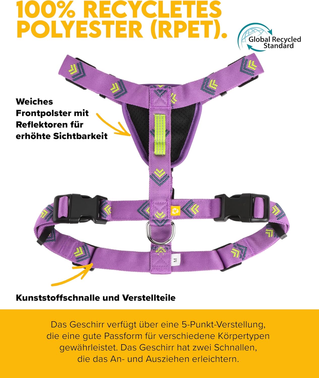 Hundegeschirr mit 5-Punkt-Anpassungssystem, Northern Lights XS