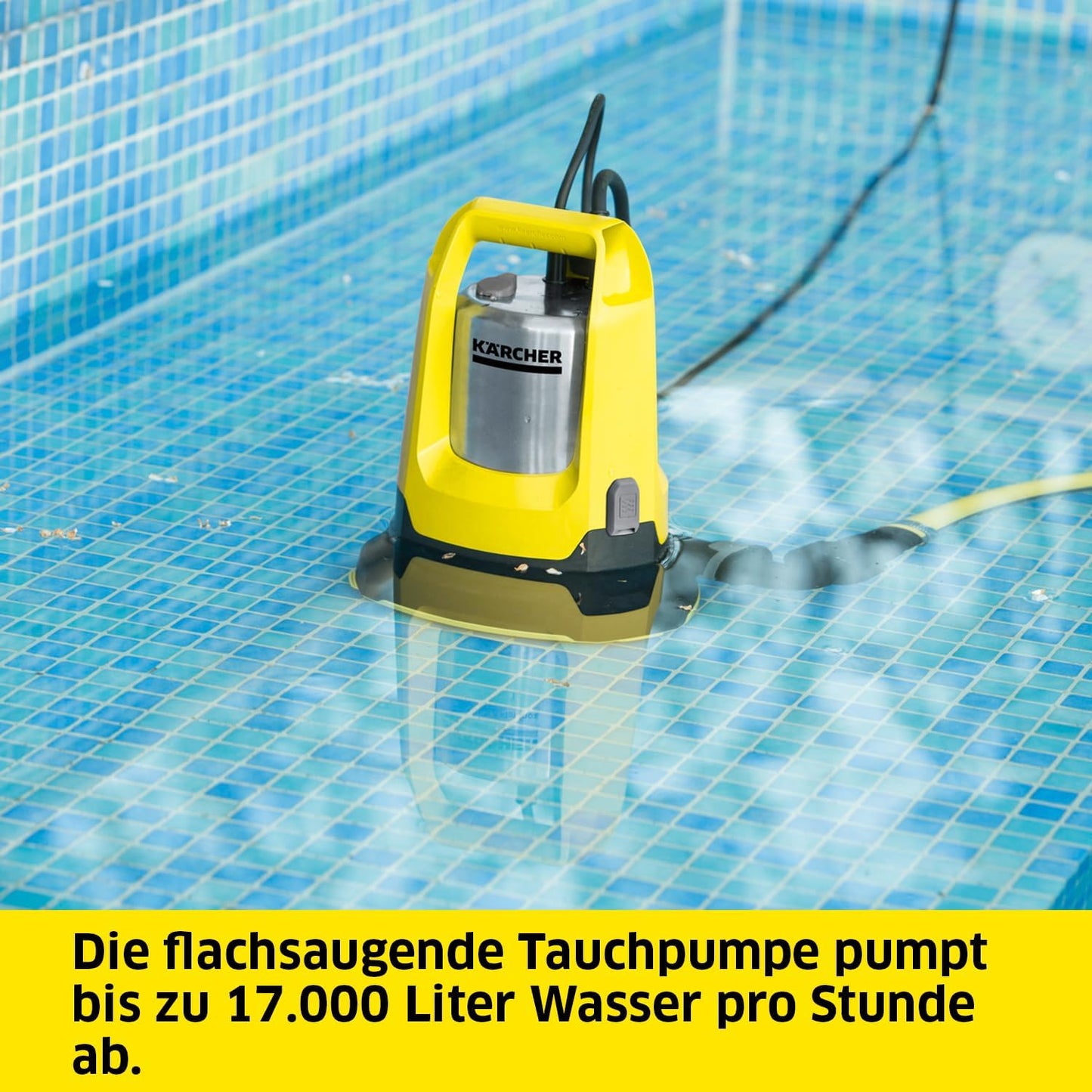 Flachsaugende Tauchpumpe SP 17.000 mit Level Sensor