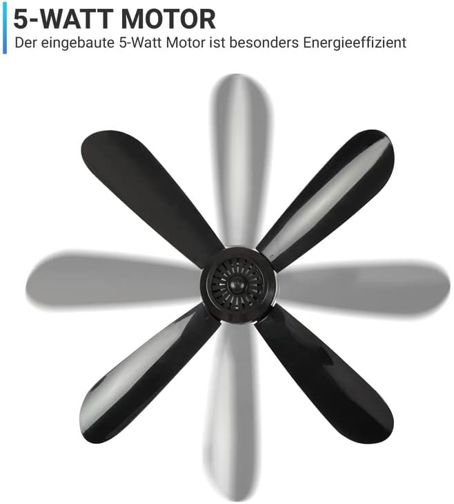 Deckenventilator, Schwarz ( Xxl Kabel )