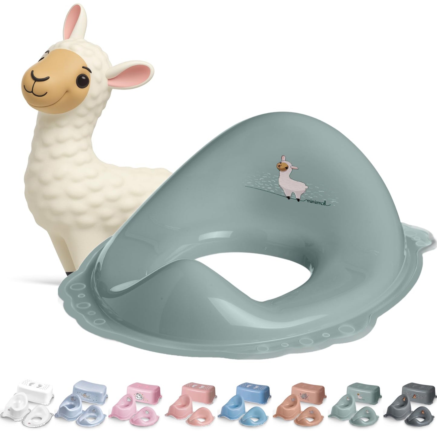 Rutschfester Toilettensitz Kinderaufsatz Lama, Lama Toilettenaufsatz