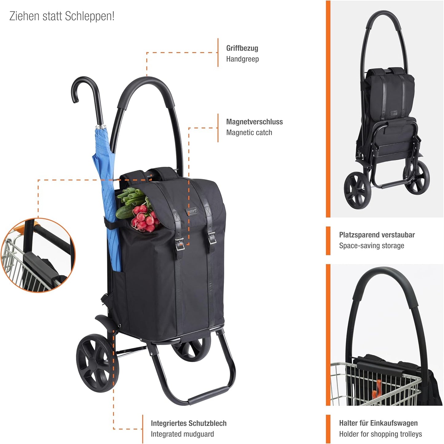 Einkaufstrolley & Rucksack-Kombination, Rucksack