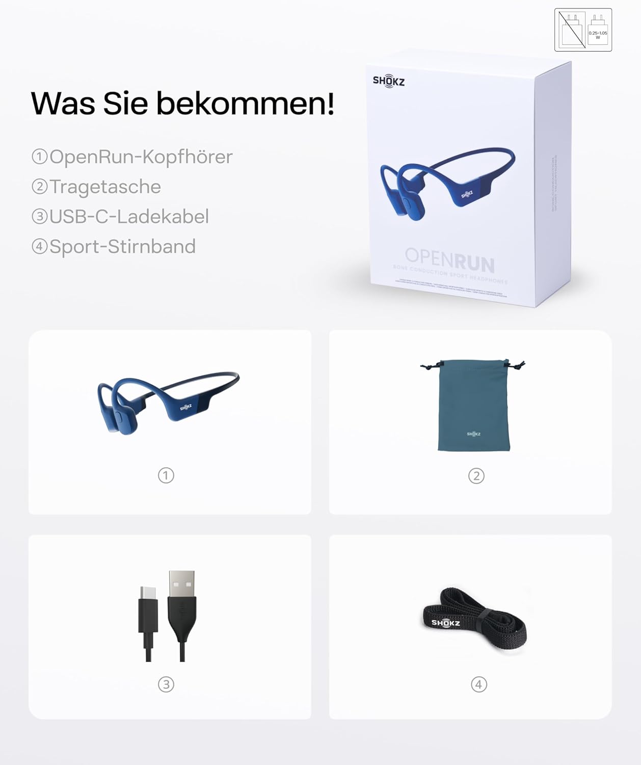 Open-Ear-Sportkopfhörer, Standard Blue Eclipse