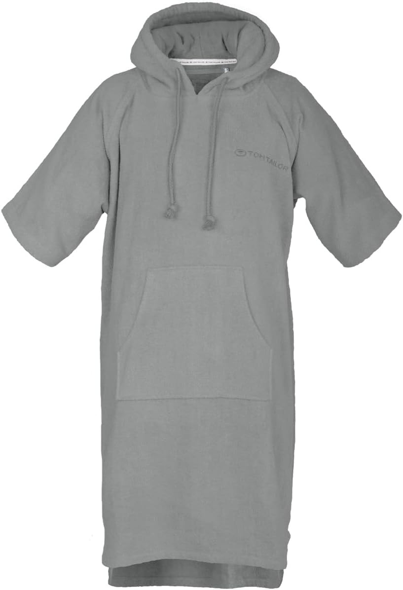 Surf Poncho mit Kapuze und Bauchtasche, Grau S-M