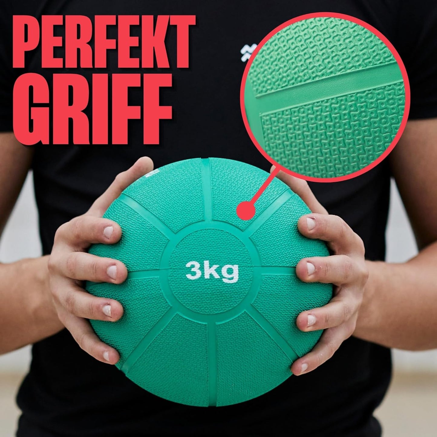 Medizinball, Grün - 3kg