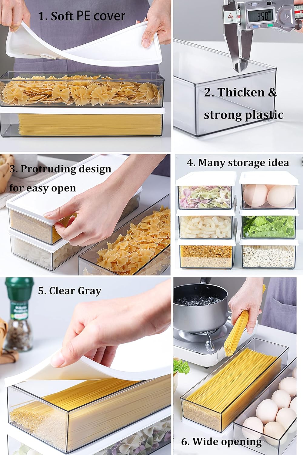 4-teiliges Pastabehälter-Set, stapelbar, 4 Pièces