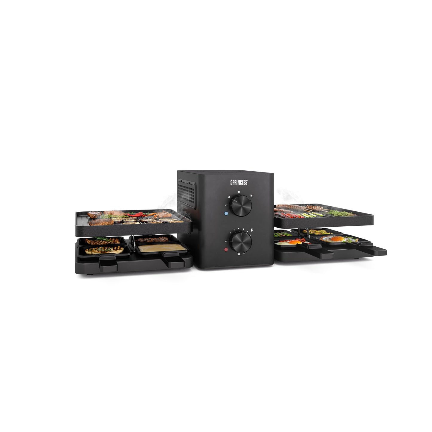 Raclette-Grill mit Luftfiltersystem für 8 Personen, Integriertes Luftfiltersystem 8 Personen