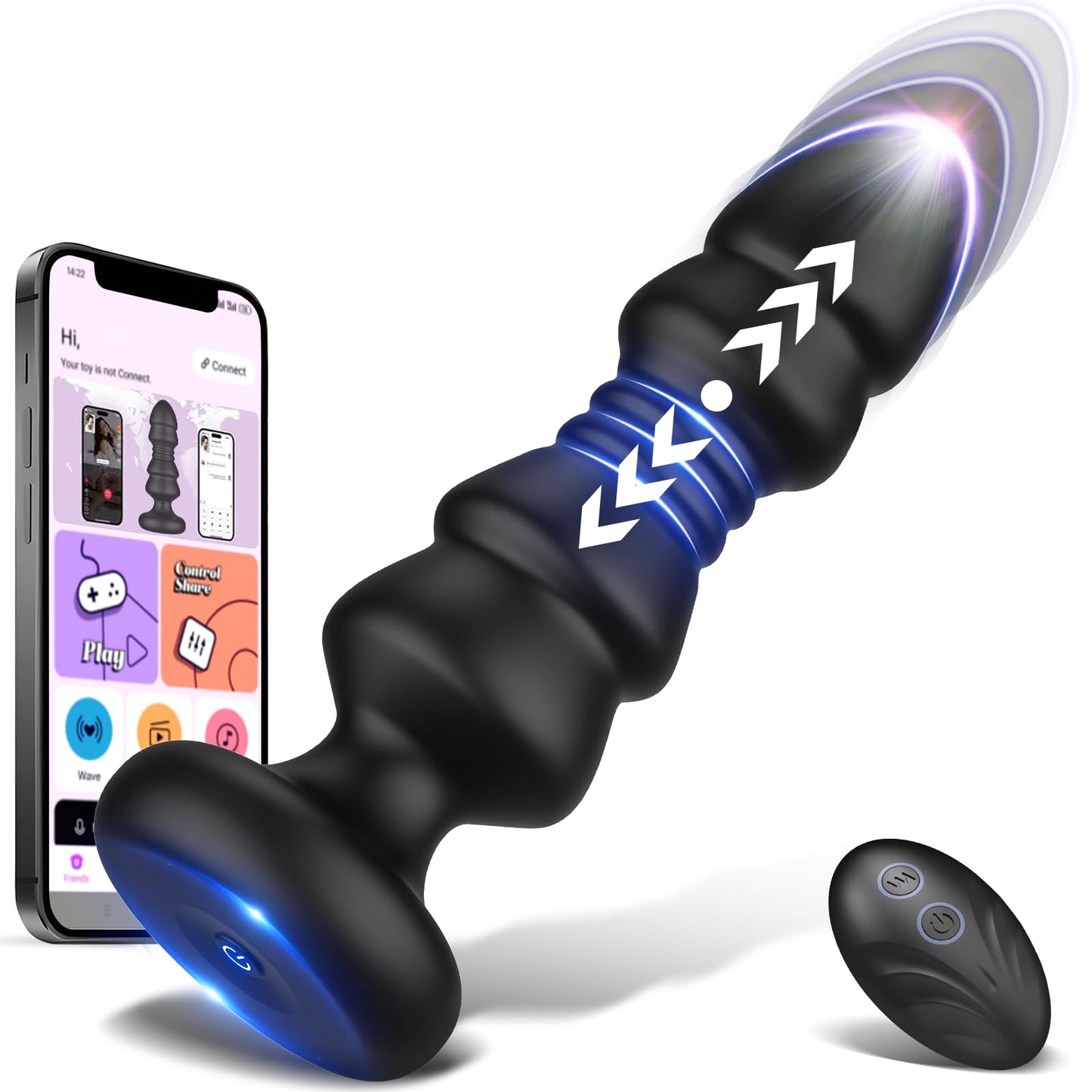 Vibrierender Analplug mit App-Steuerung