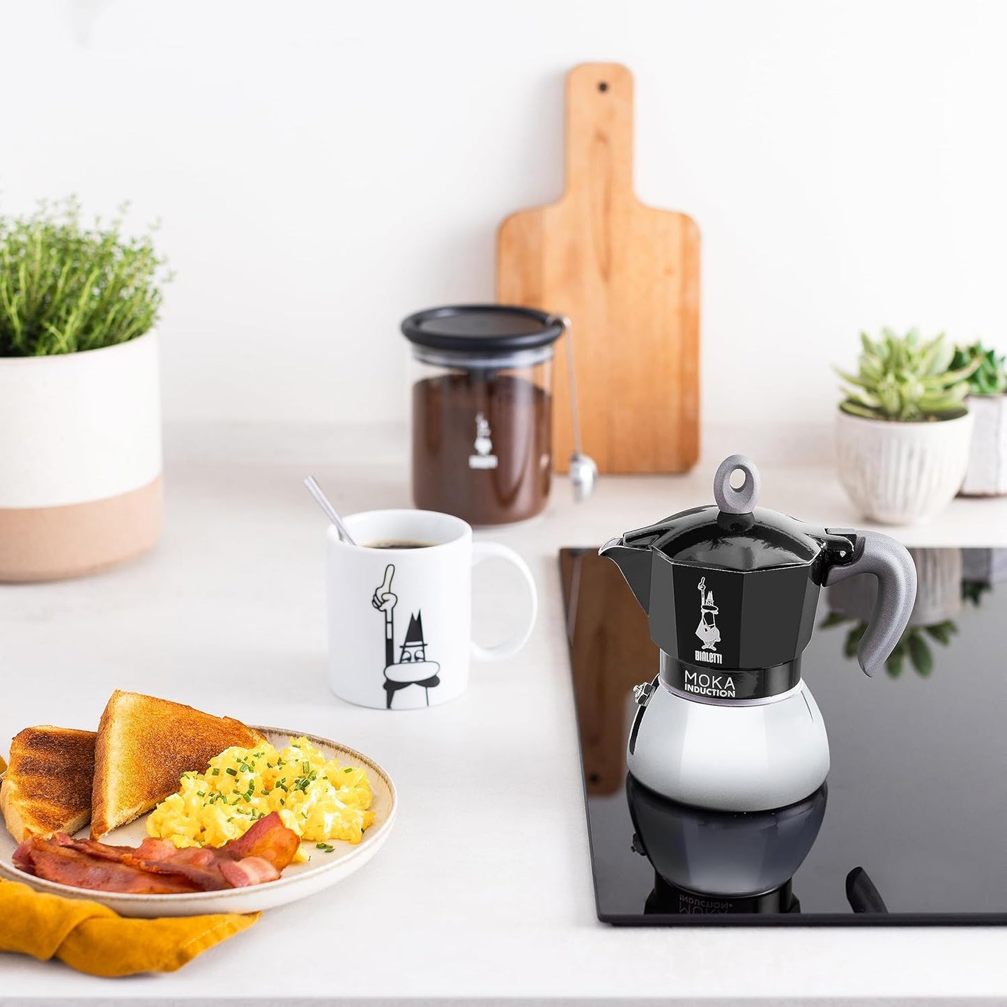 Moka-Kanne für Induktionsherde (6 Tassen), 6 Tassen New Moka Induction Schwarz