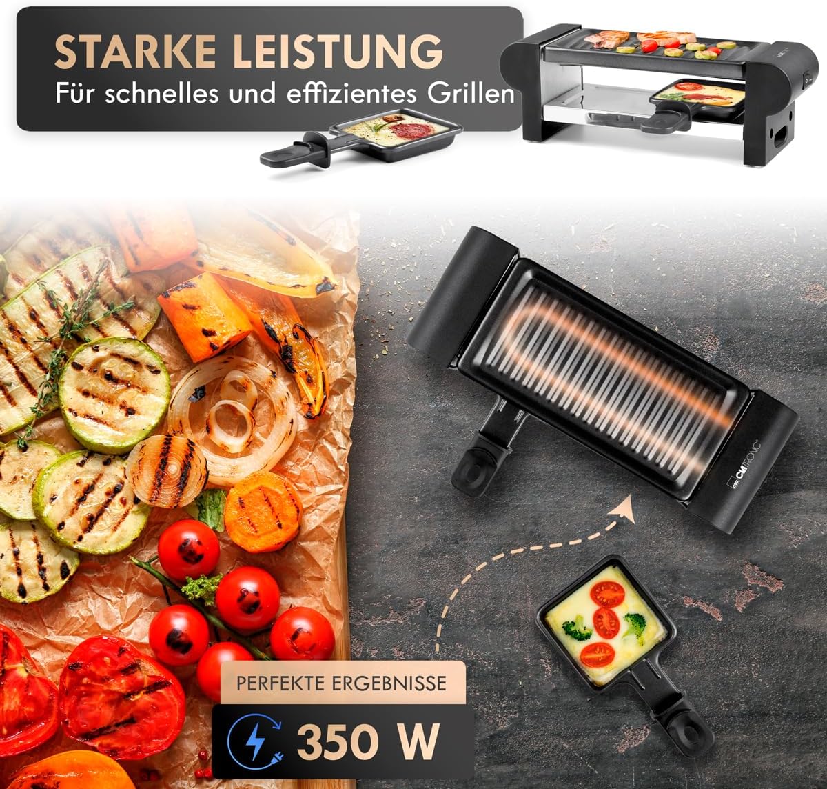 Mini-Raclette für 2 Personen