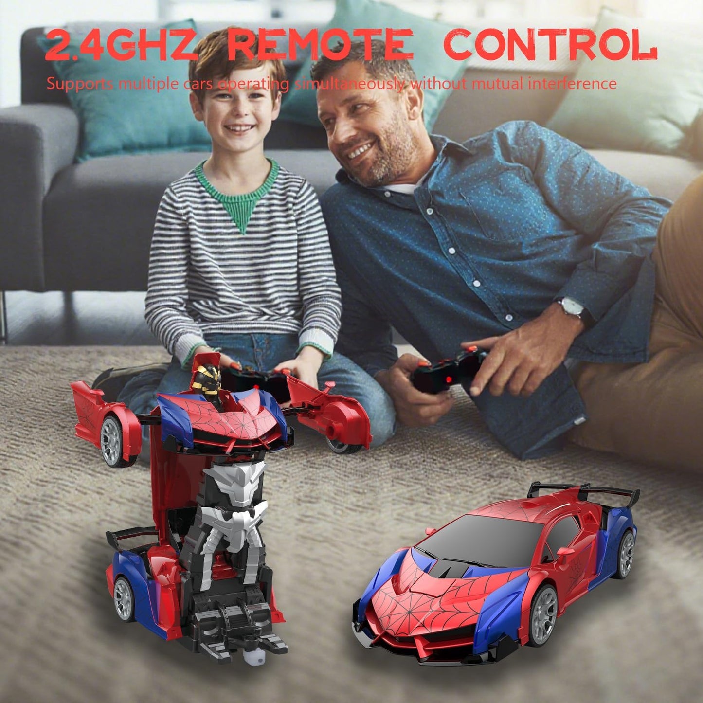 2 in 1 Transform Spielzeugauto & Roboter Spider