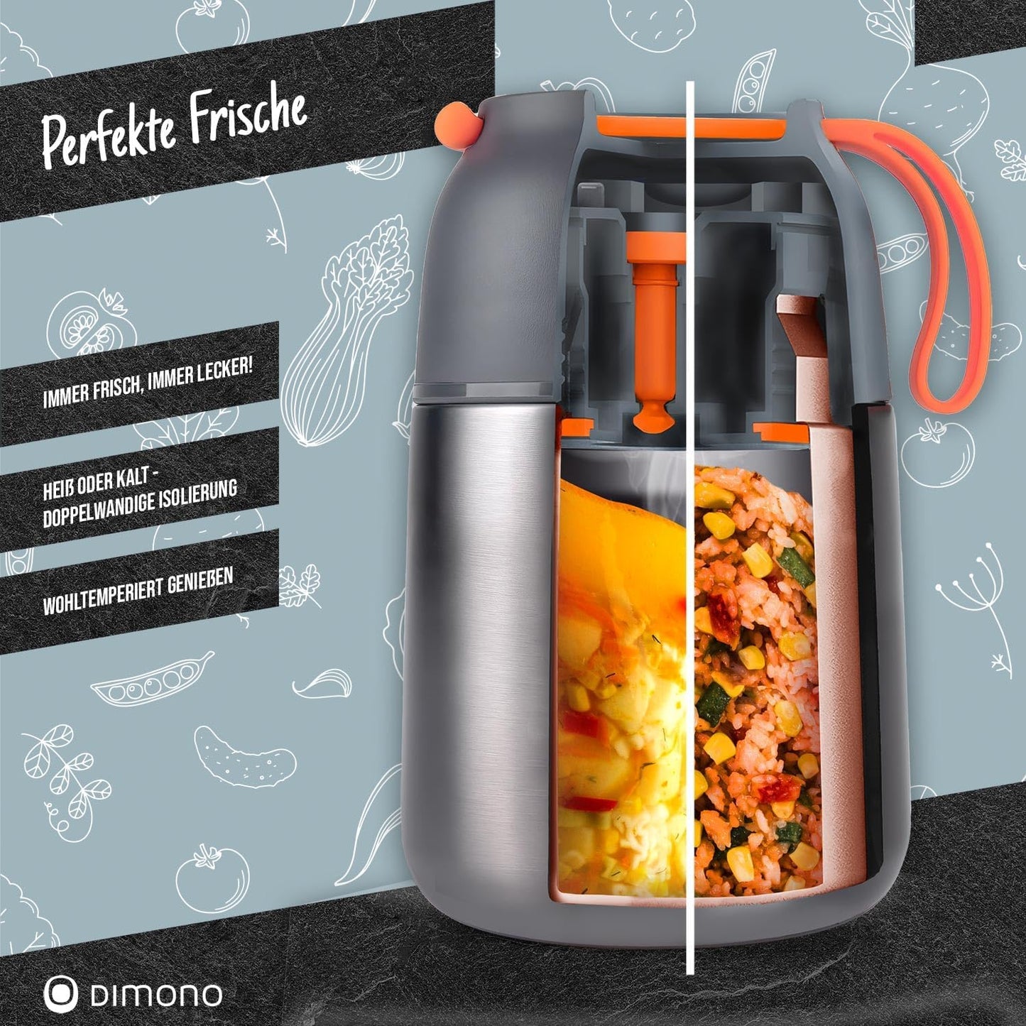 Thermobehälter mit Besteck, 500 Ml