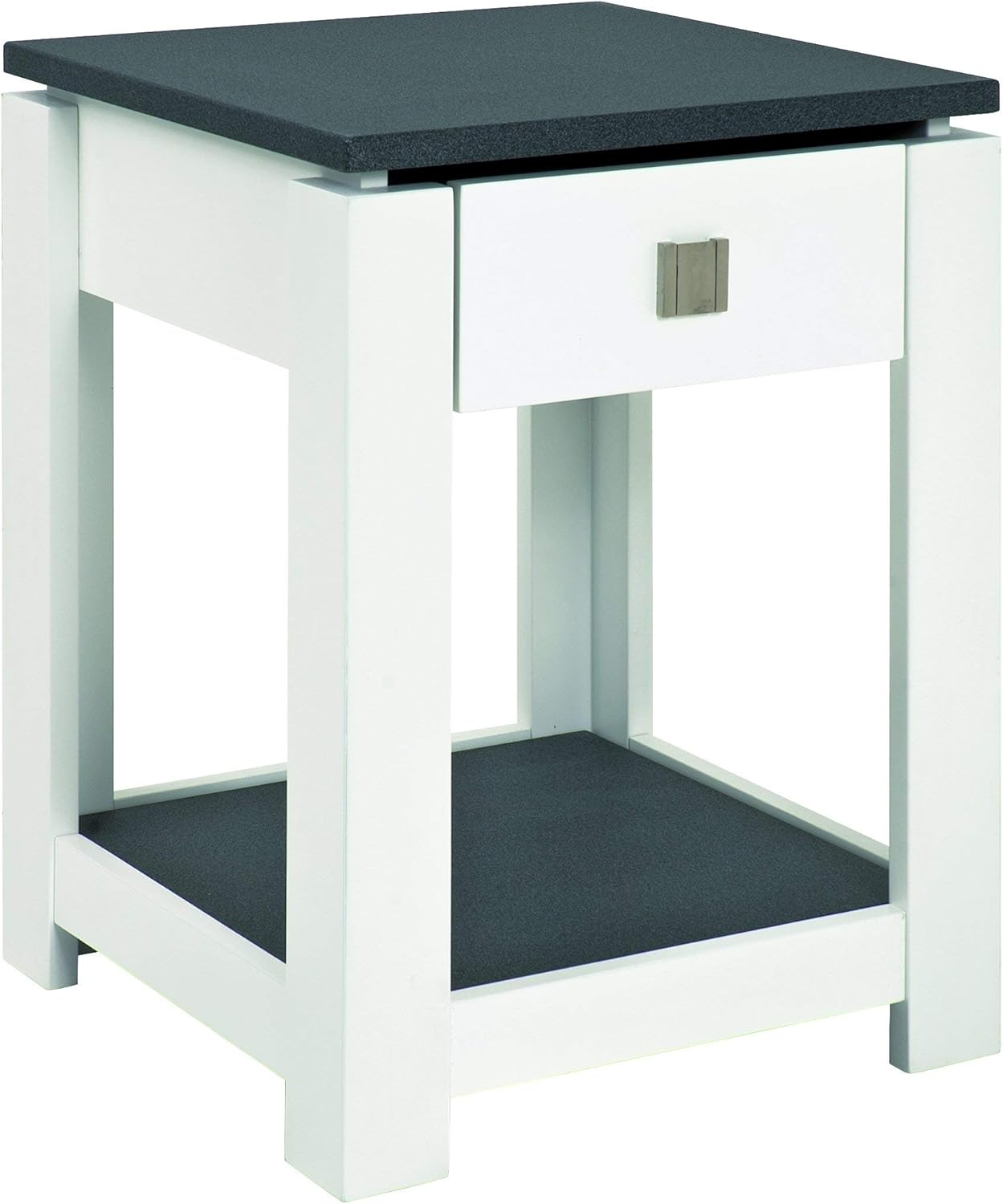 Beistelltisch Allyson, Granitoptik-weiss B 40 x T 40 x H 55 cm