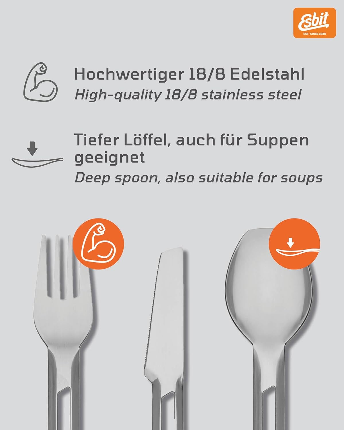 3-teiliges Besteckset, Edelstahl