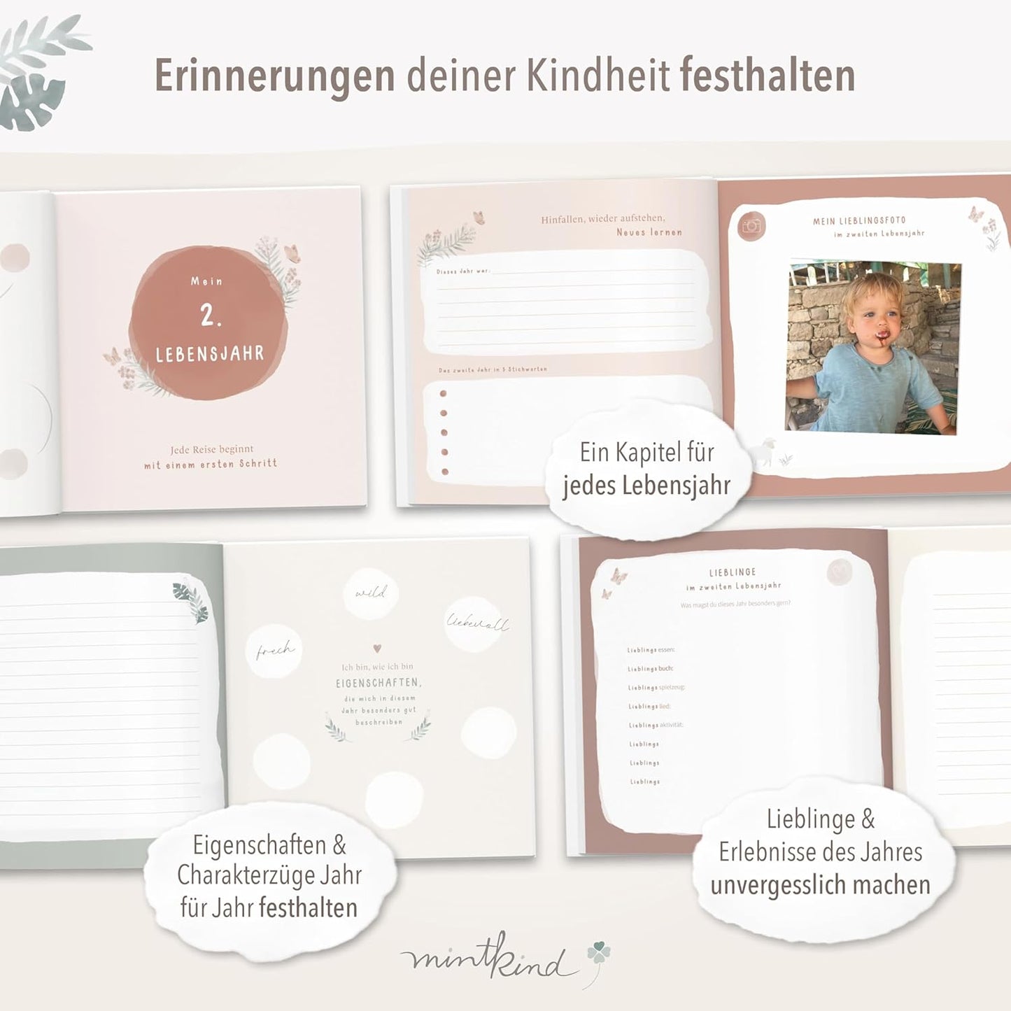 Erinnerungsalbum "Meine Kindheit", mit Stickerset, Wald