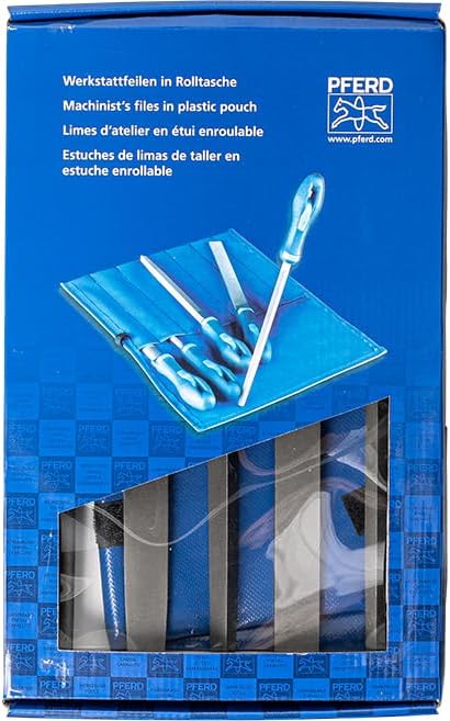 Werkstattfeilen in Rolltasche 543 WRU 250, Werkstattfeilen-Set in PVC-Rolltasche mit Umkarton, Kreuzhieb H3, Länge 250mm