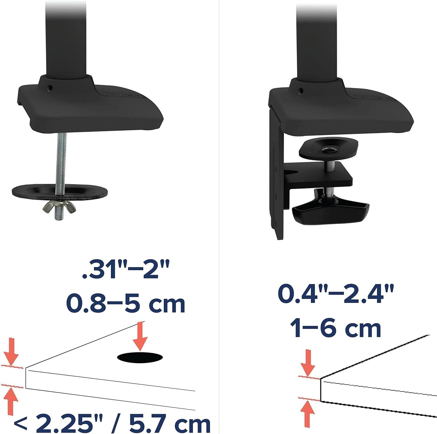 Monitorhalterung mit Tischbefestigung, Schwarz LX Arm Mattschwarz