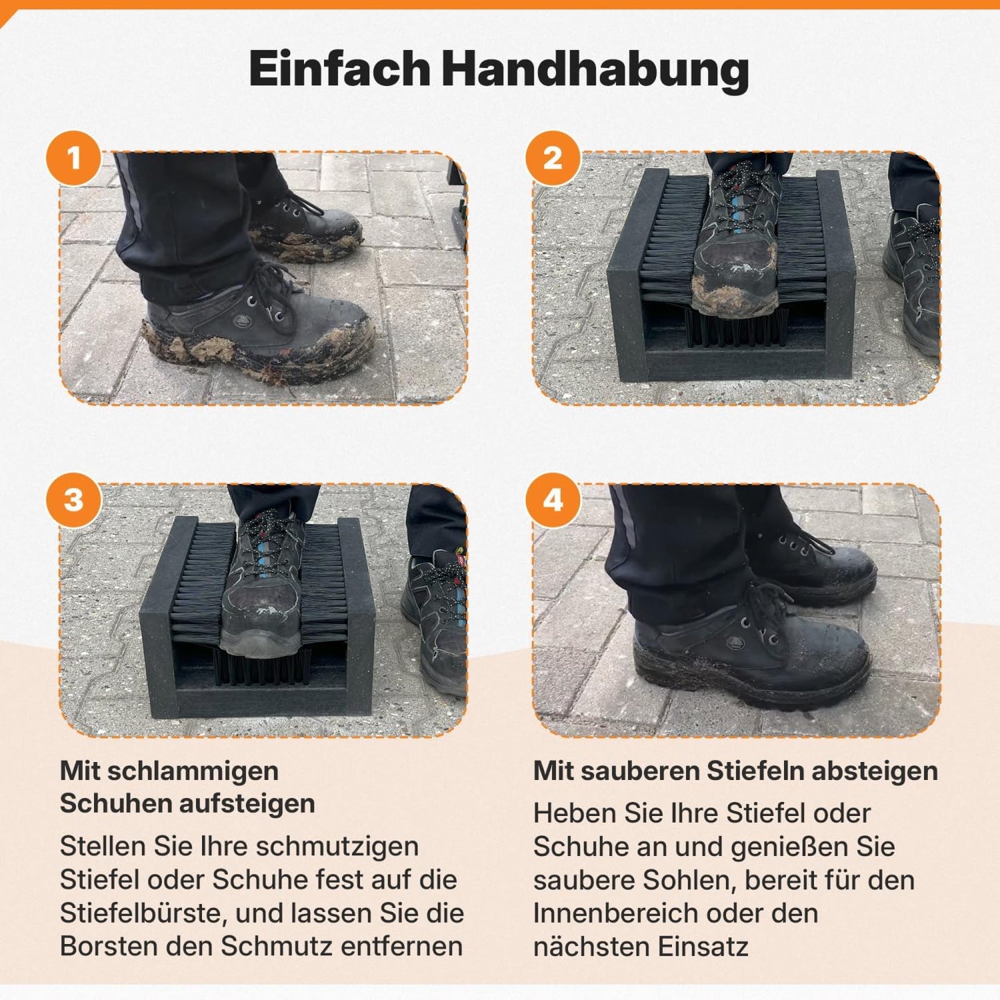 Robuster Schuhabstreifer, 30x27cm Schwarz