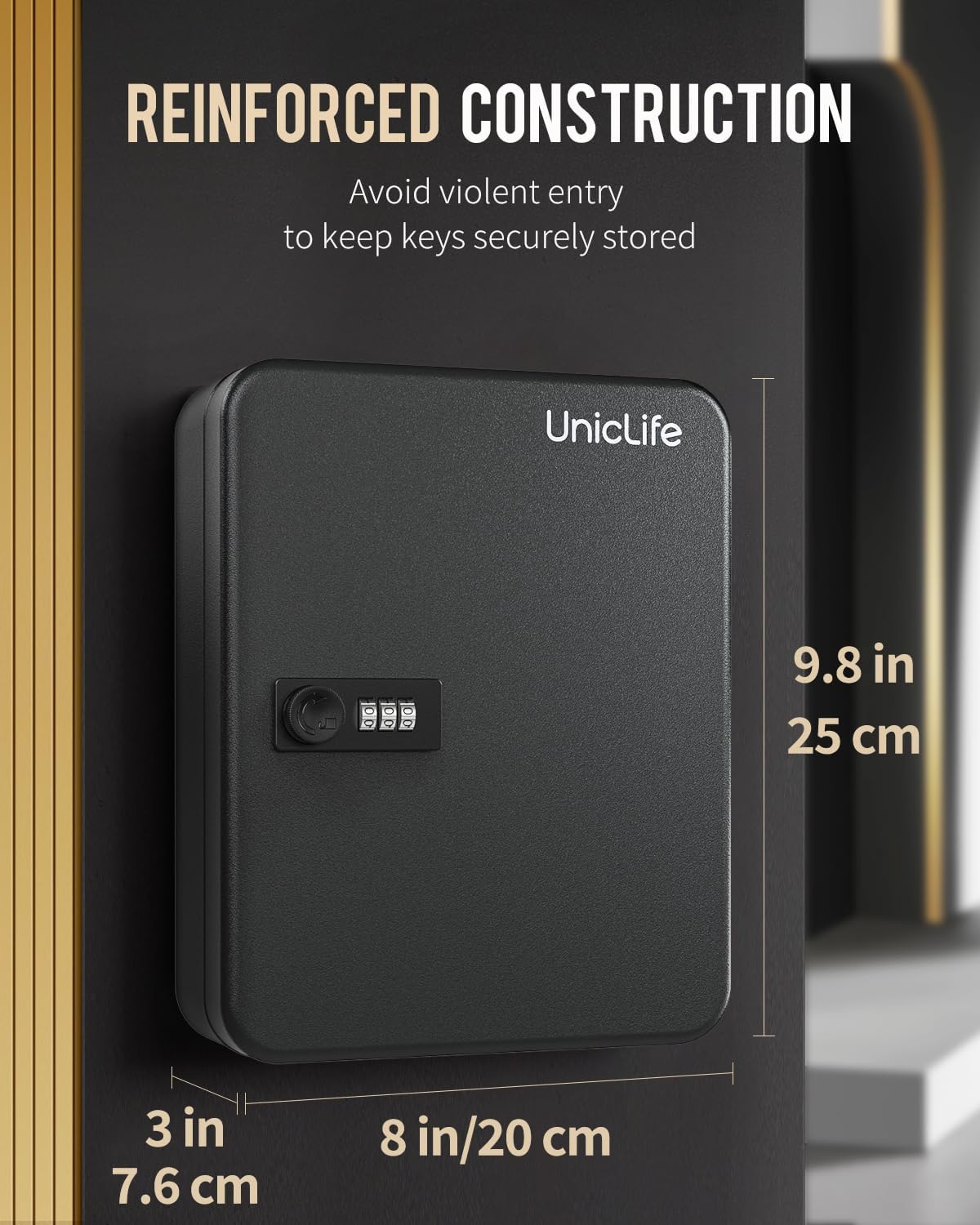 Schlüsselschrank mit Kombinationsschloss, 28 Key-Kombinationsschloss Schwarz