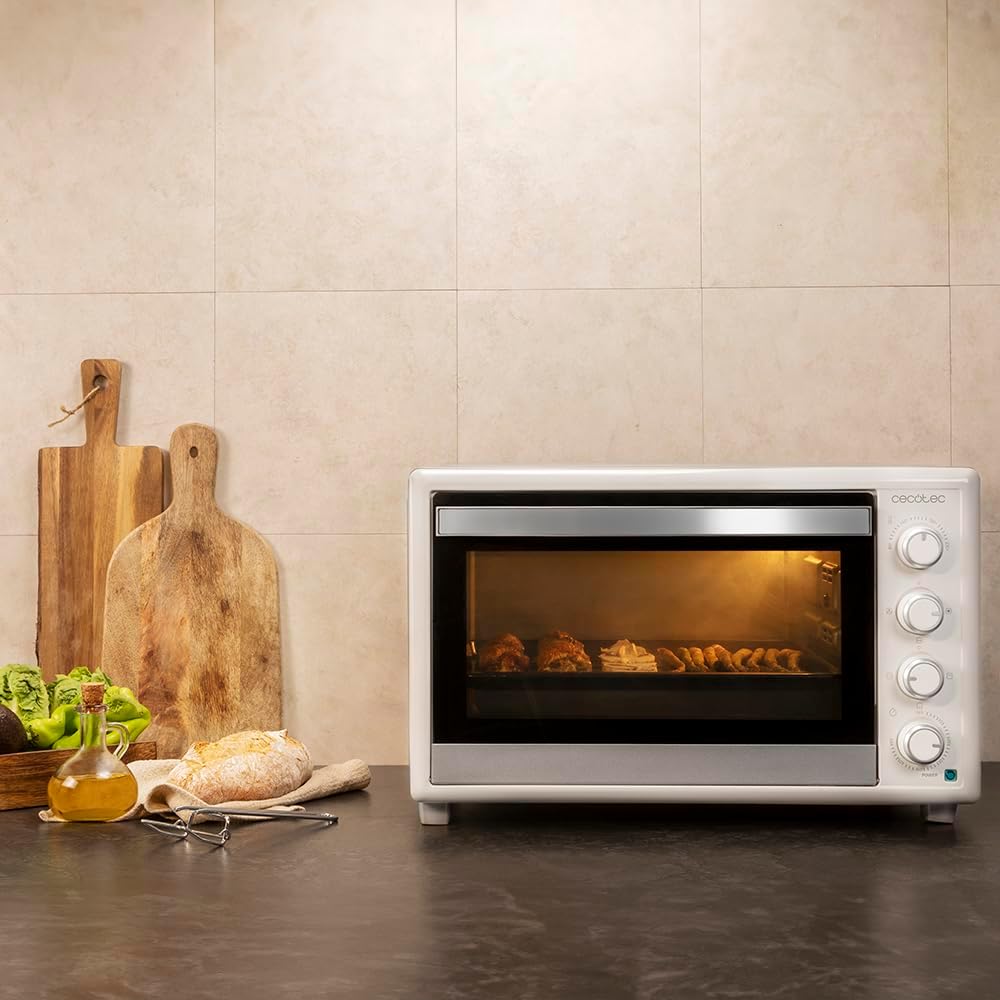 Mini-Ofen 60L mit Drehspiess (12 Funktionen), Weiss 60L | 2200 W