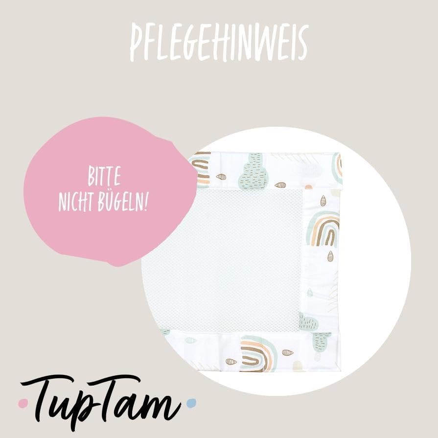 2er Pack Gitterstäbe Schutznetz für Babybett, ca. 128 x 30 cm (für Babybett 140x70) Regenbogen Wolken