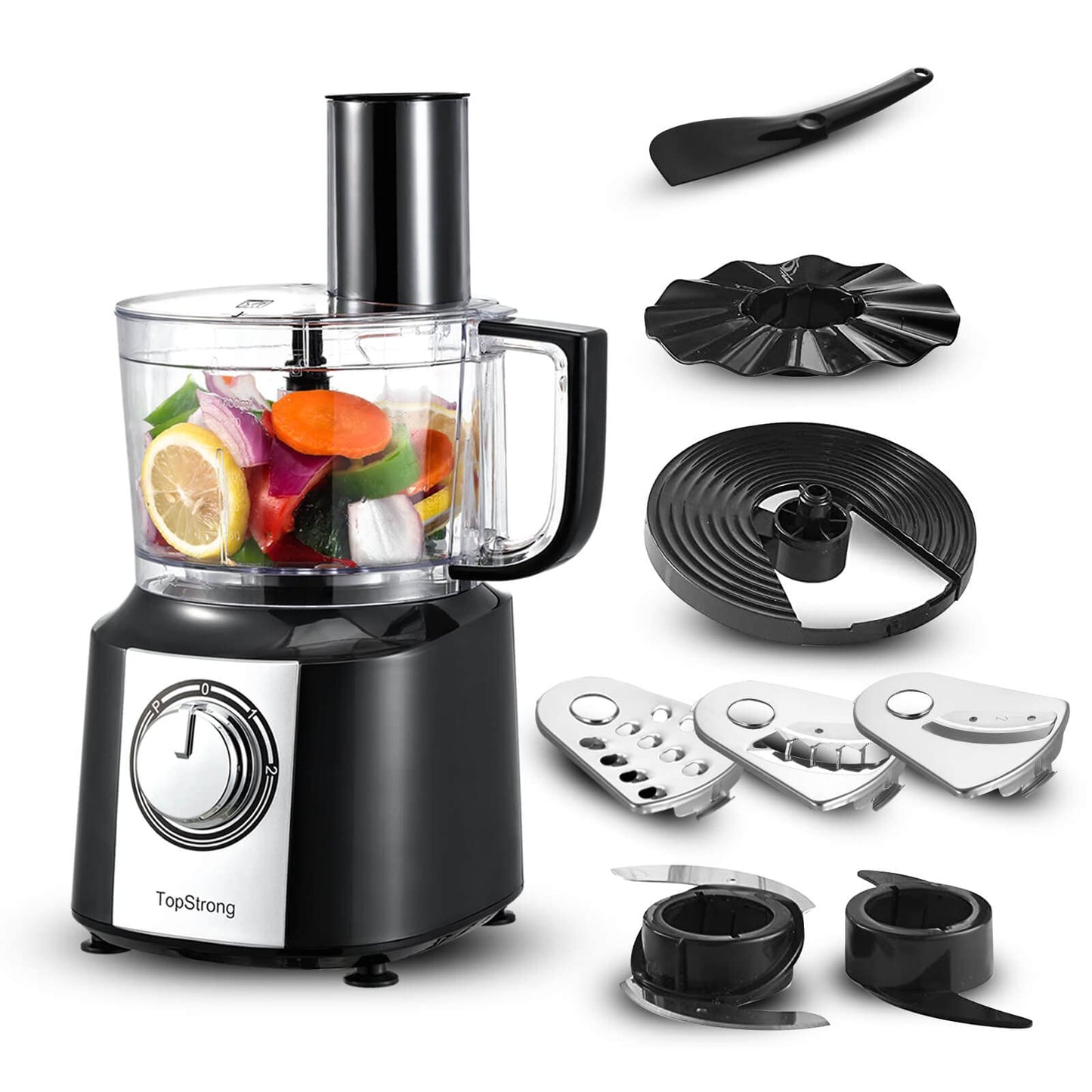 6in1 Foodprozessor, Sliver+schwarz