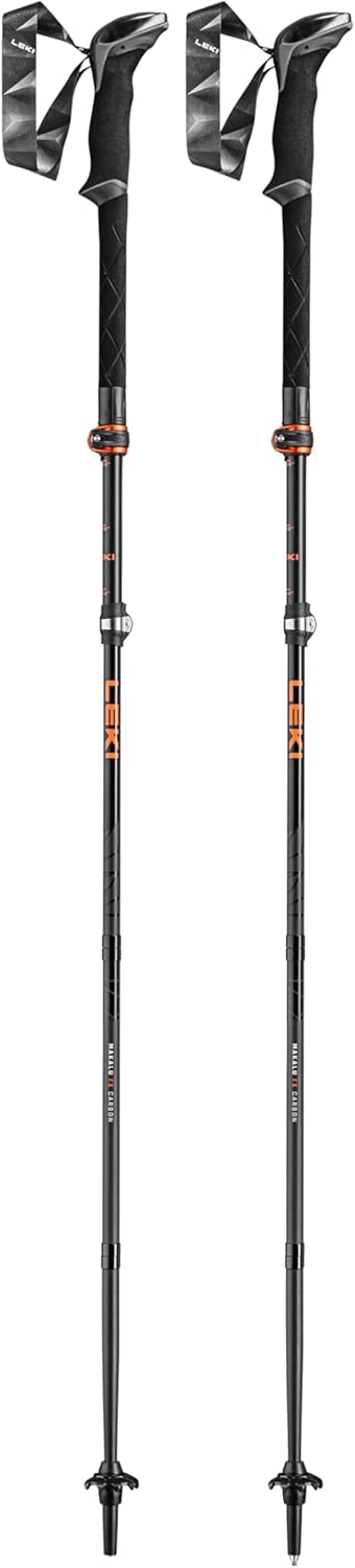 Makalu FX Carbon Wanderstöcke, black-orange-naturalcarbon 110-130cm